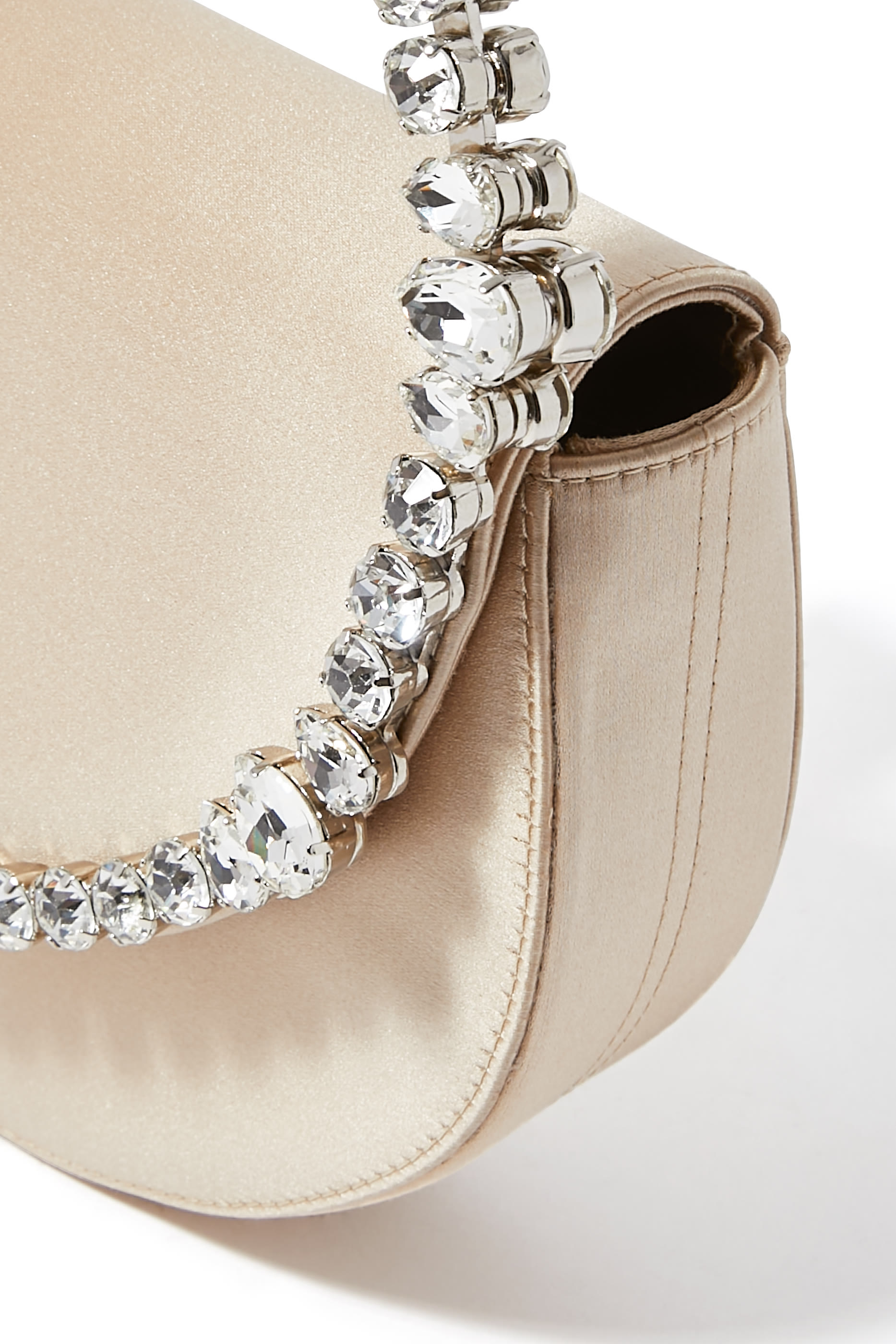 Eternity Flap Embellished Satin Clutch Bag