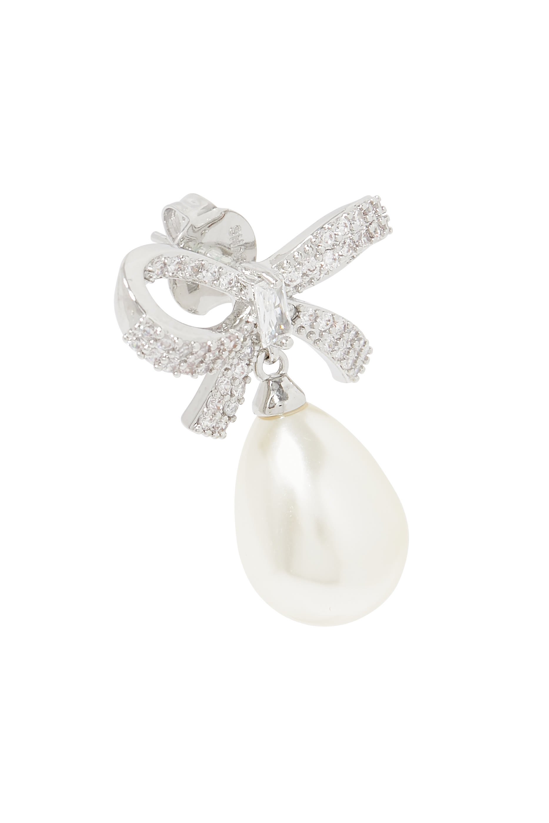 Bow Pearl Earrings, Sterling Silver & Pearl