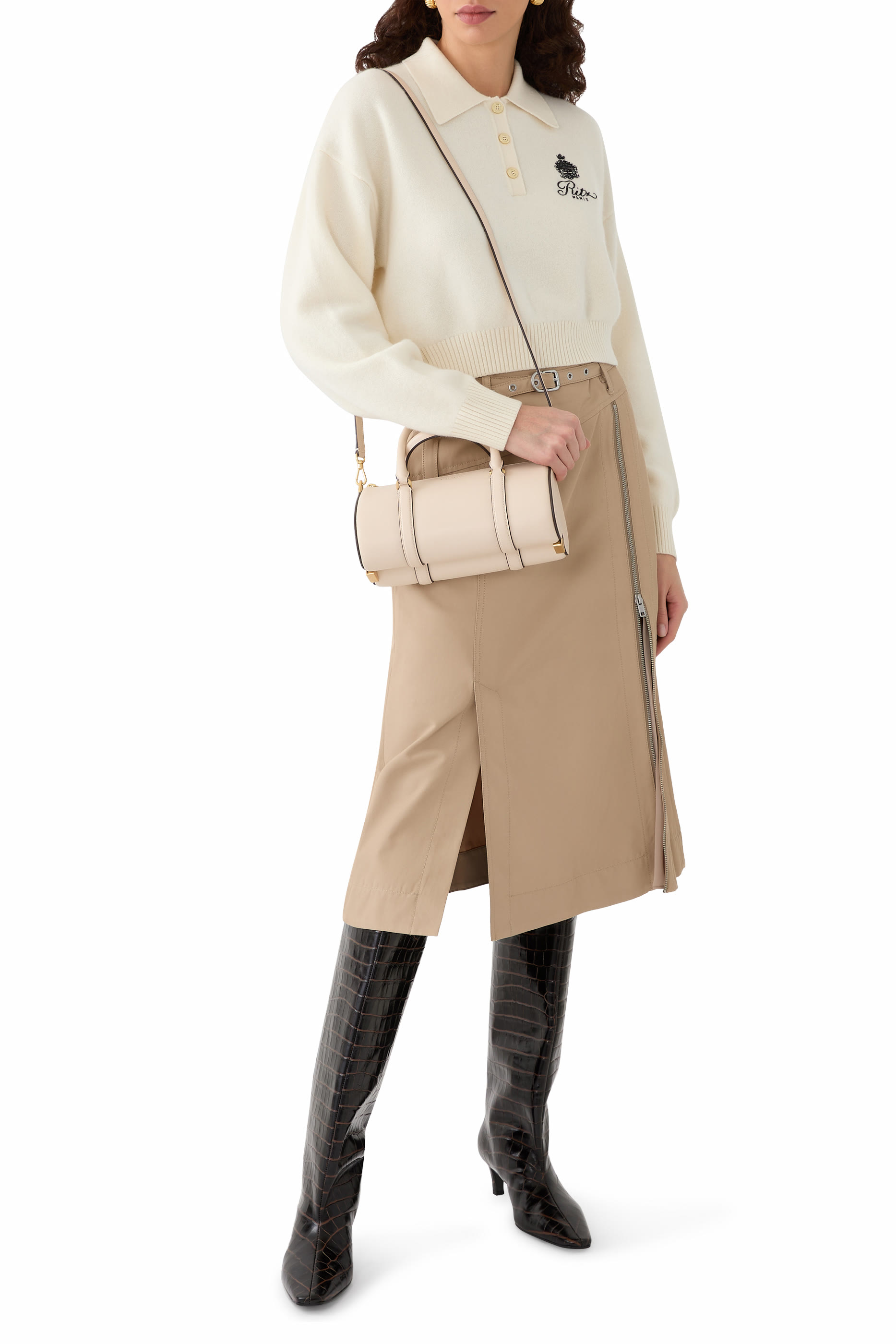 Leather Duffle Crossbody Bag