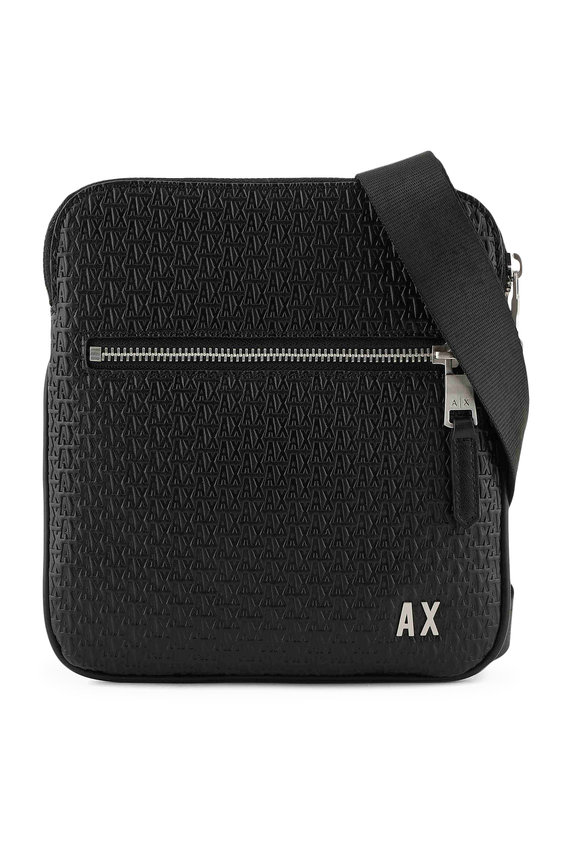 Embossed Logo Flat Shoulder Bag