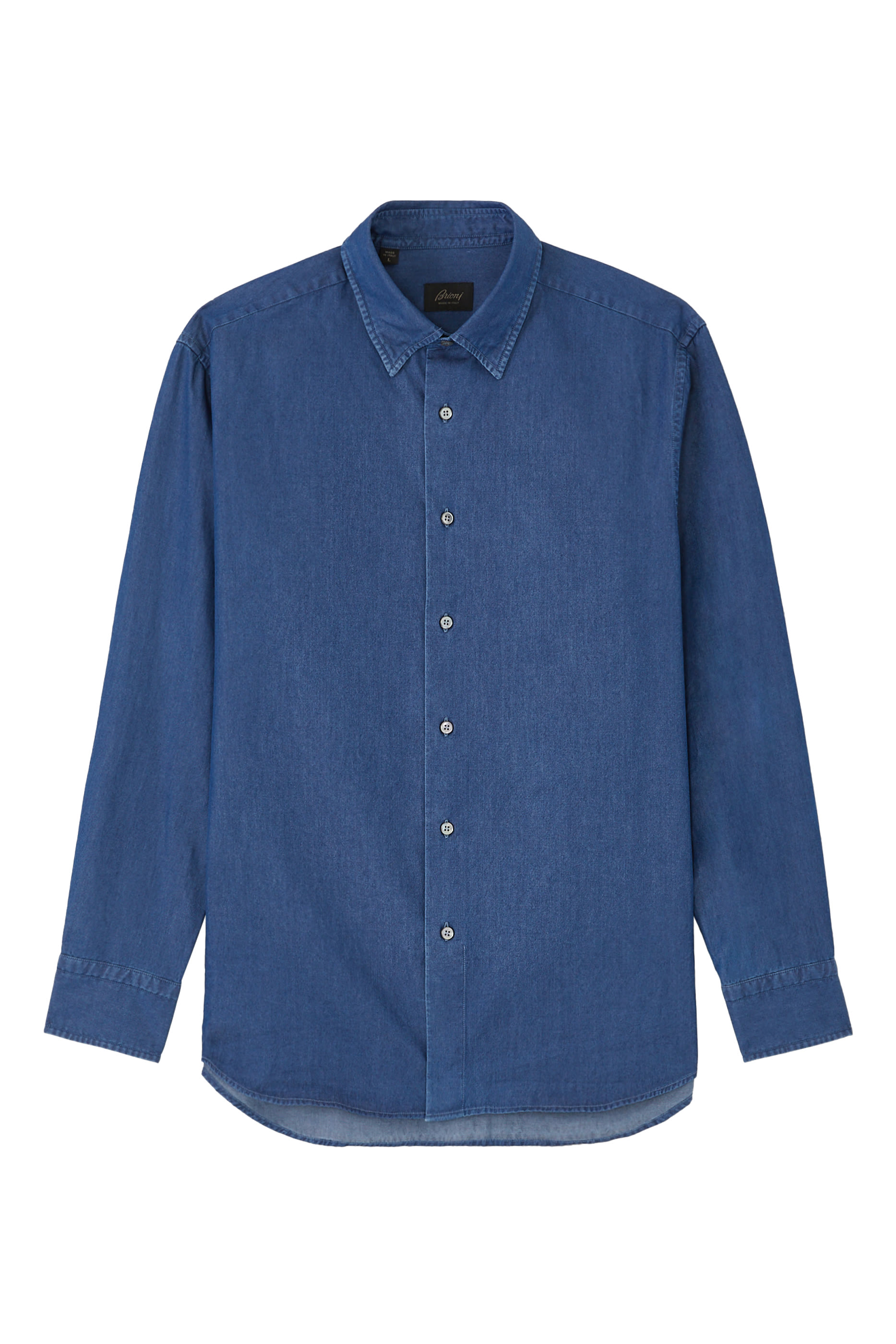 Cotton Hidden Button-Down Shirt