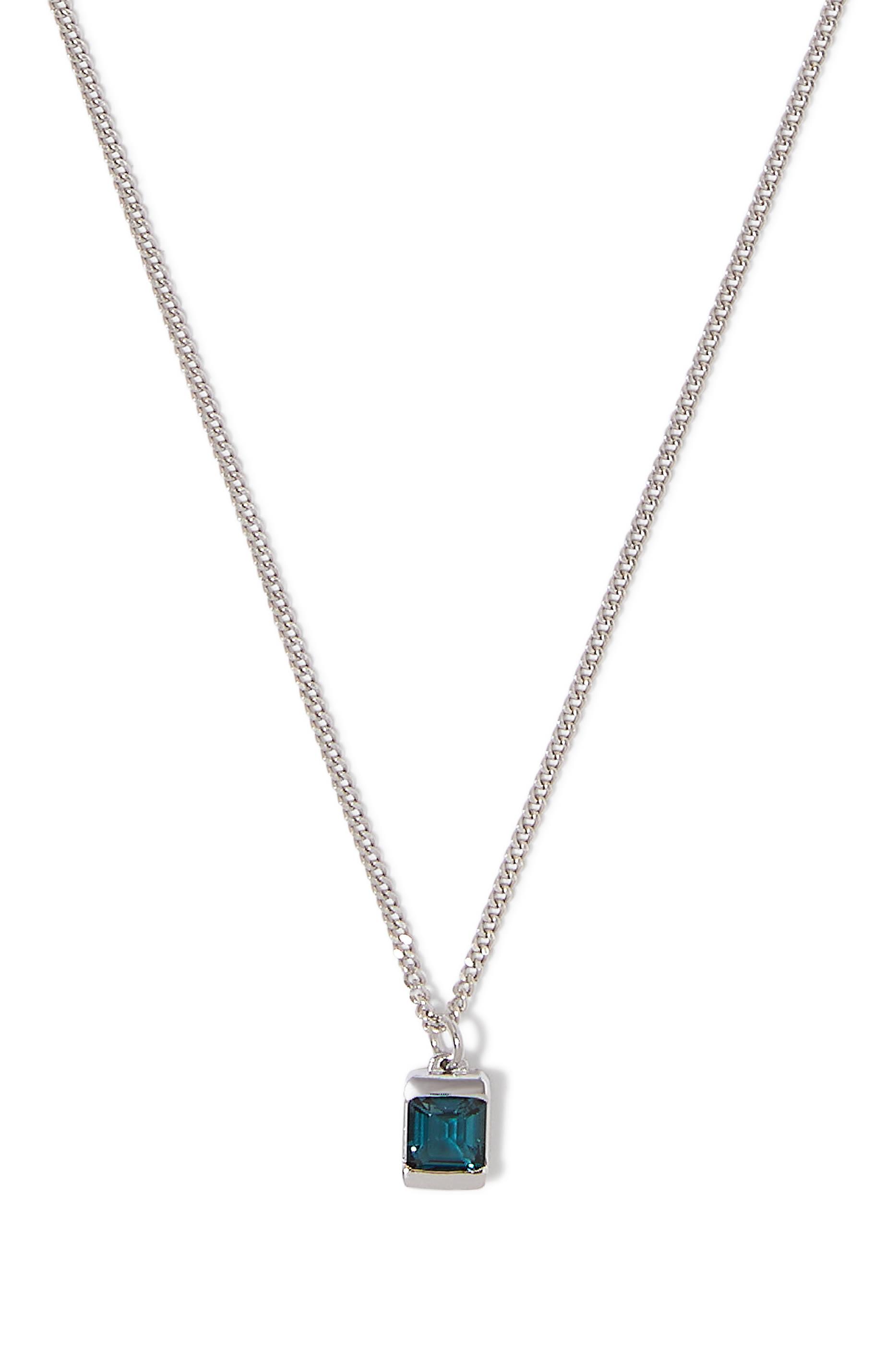 Valor Blue Topaz Necklace, Sterling Silver & Semi Precious Stone