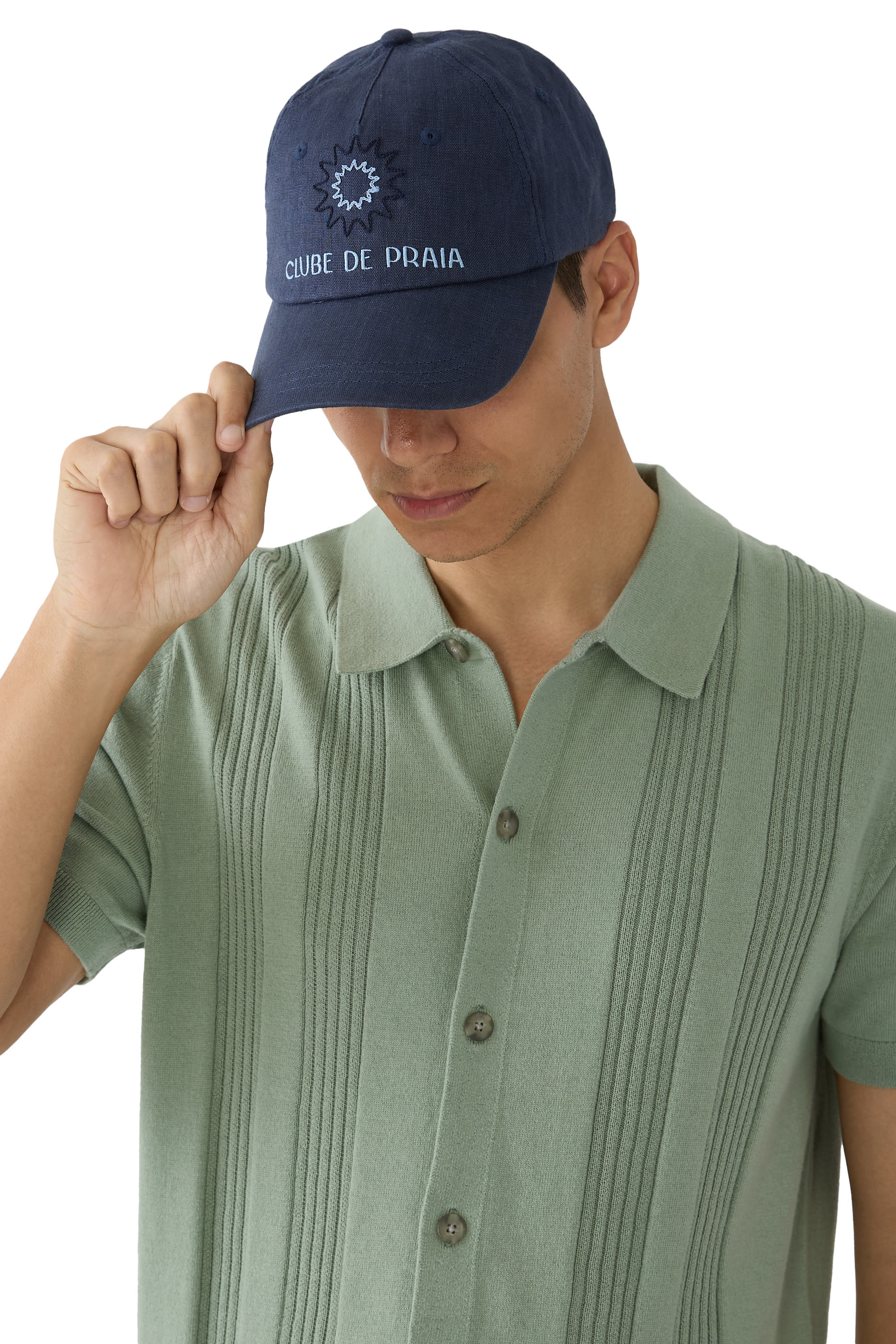 Fernando Clube De Praia Embroidery Linen Cap