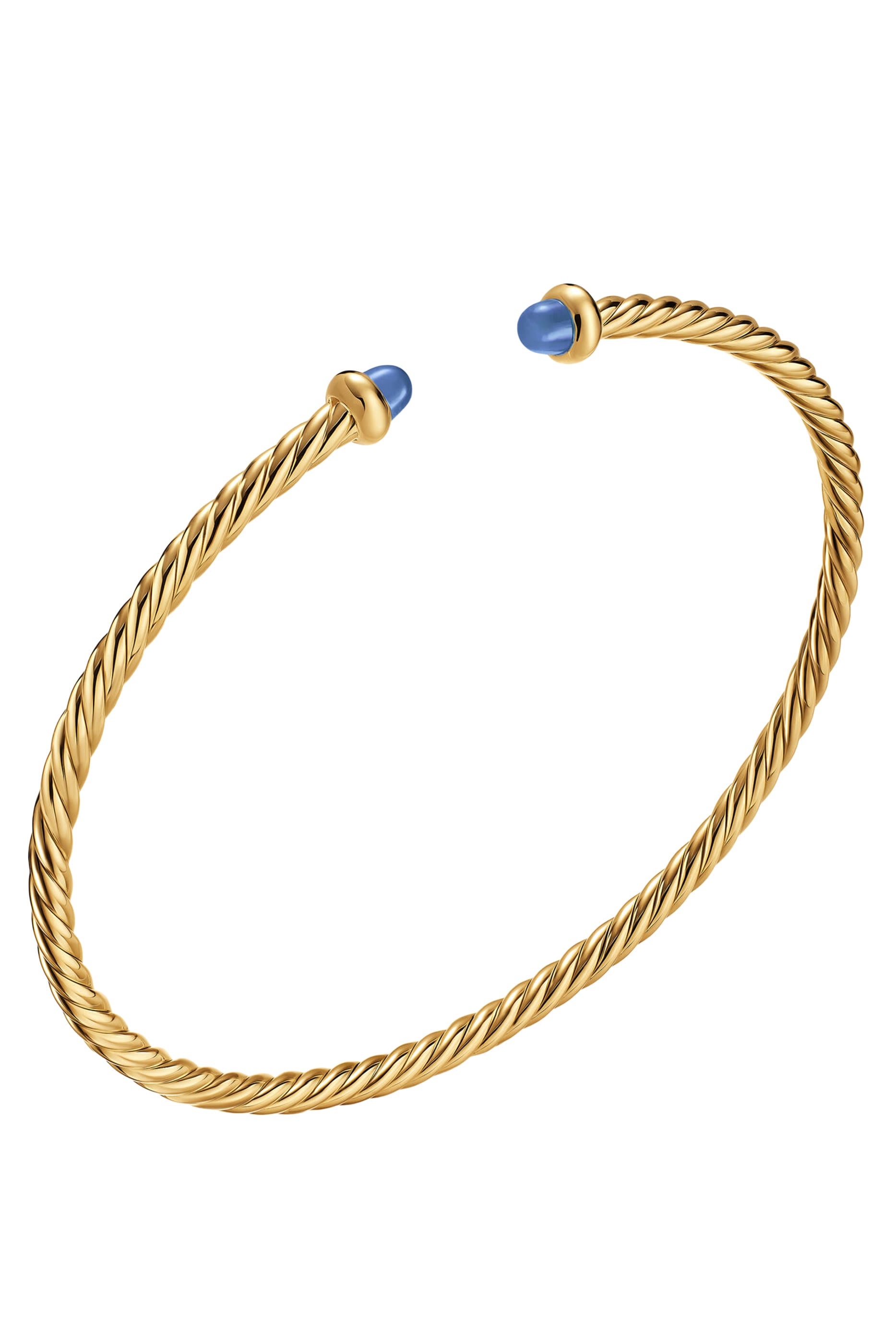 Micro Cablespira&reg; Flex Bracelet, 18K Yellow Gold &  Blue Sapphires