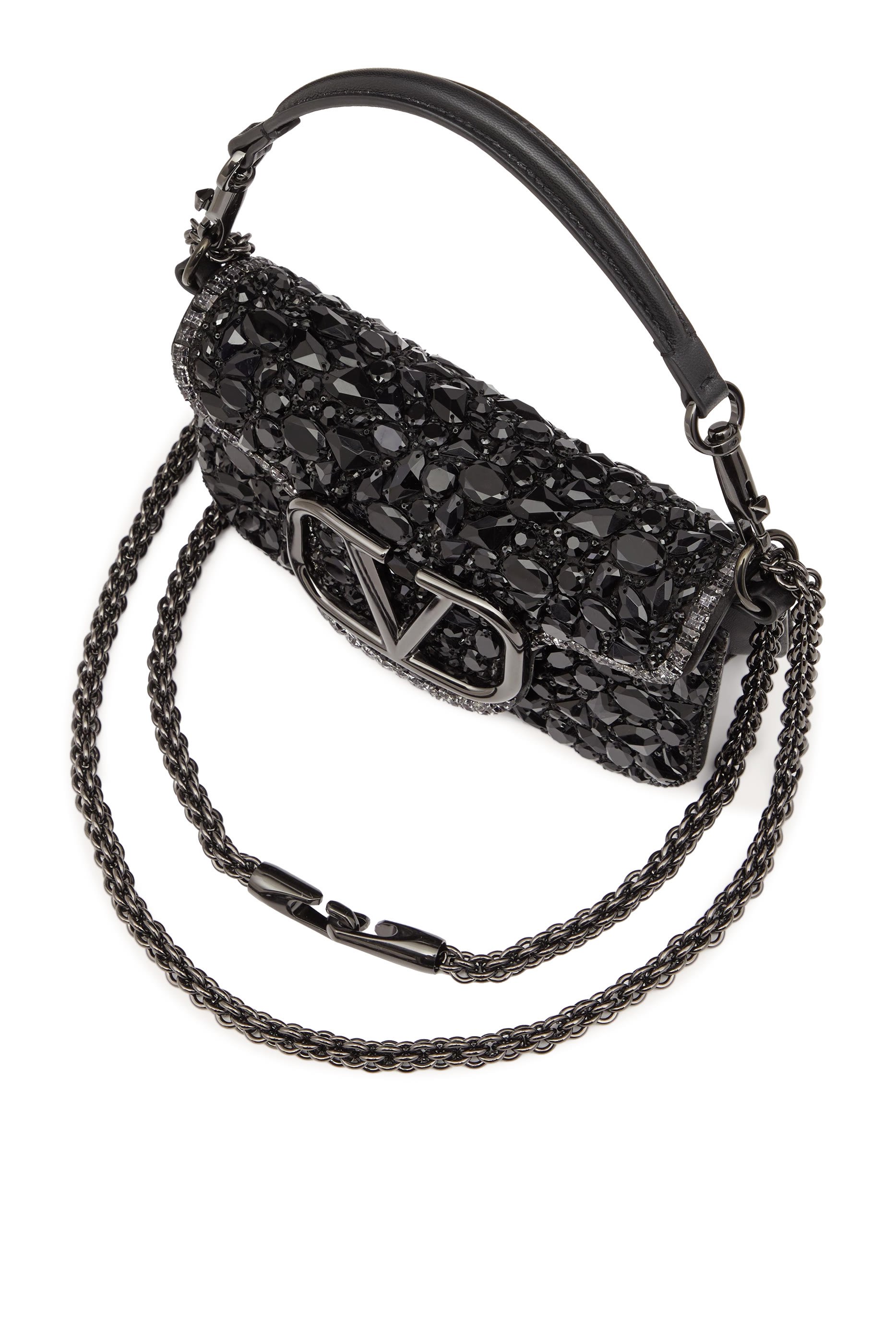 Valentino Garavani Small Sequin-Encrusted Loc&ograve; Shoulder Bag