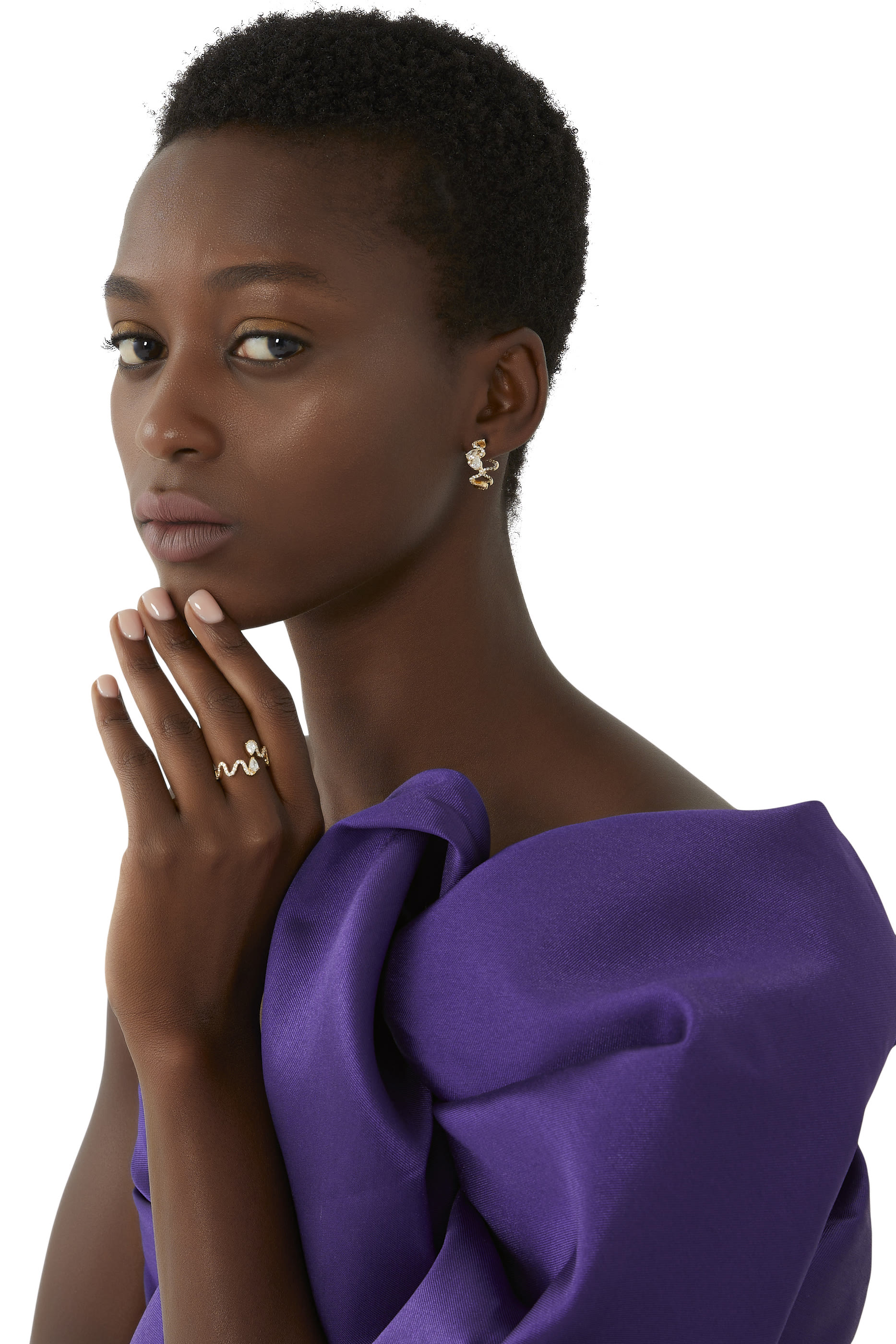 Wave Ring, 18k Yellow Gold & Diamonds