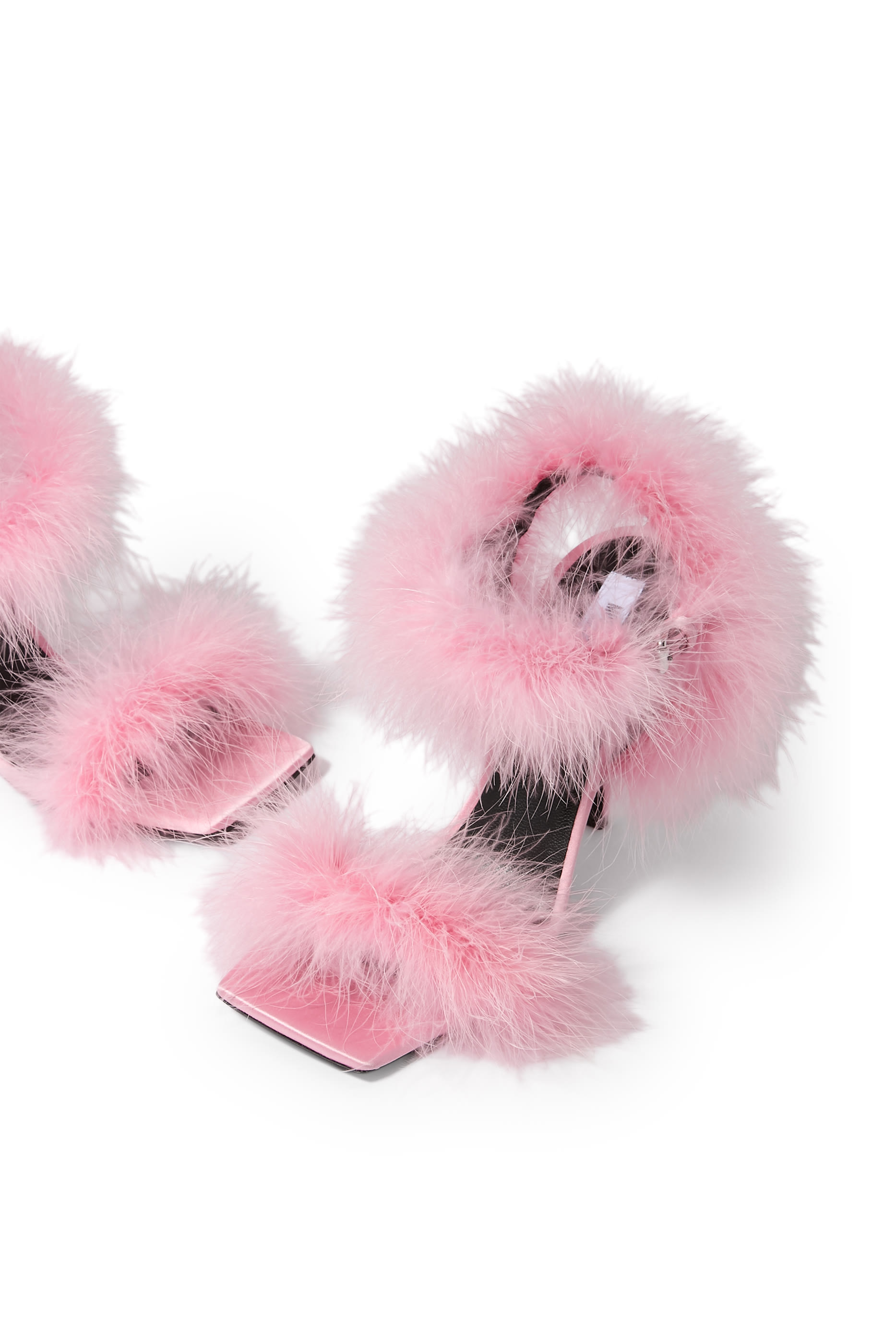 Satin 100 Sandals with Feathers