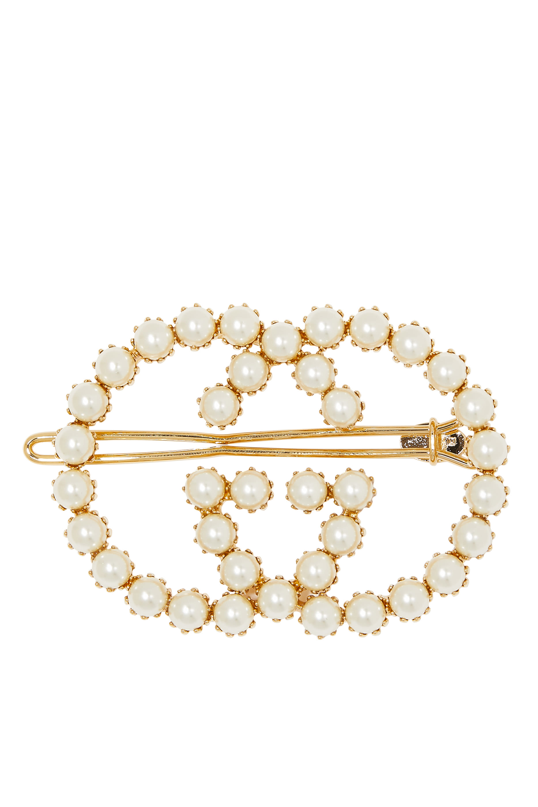 Pearl Interlocking G Hair Clip