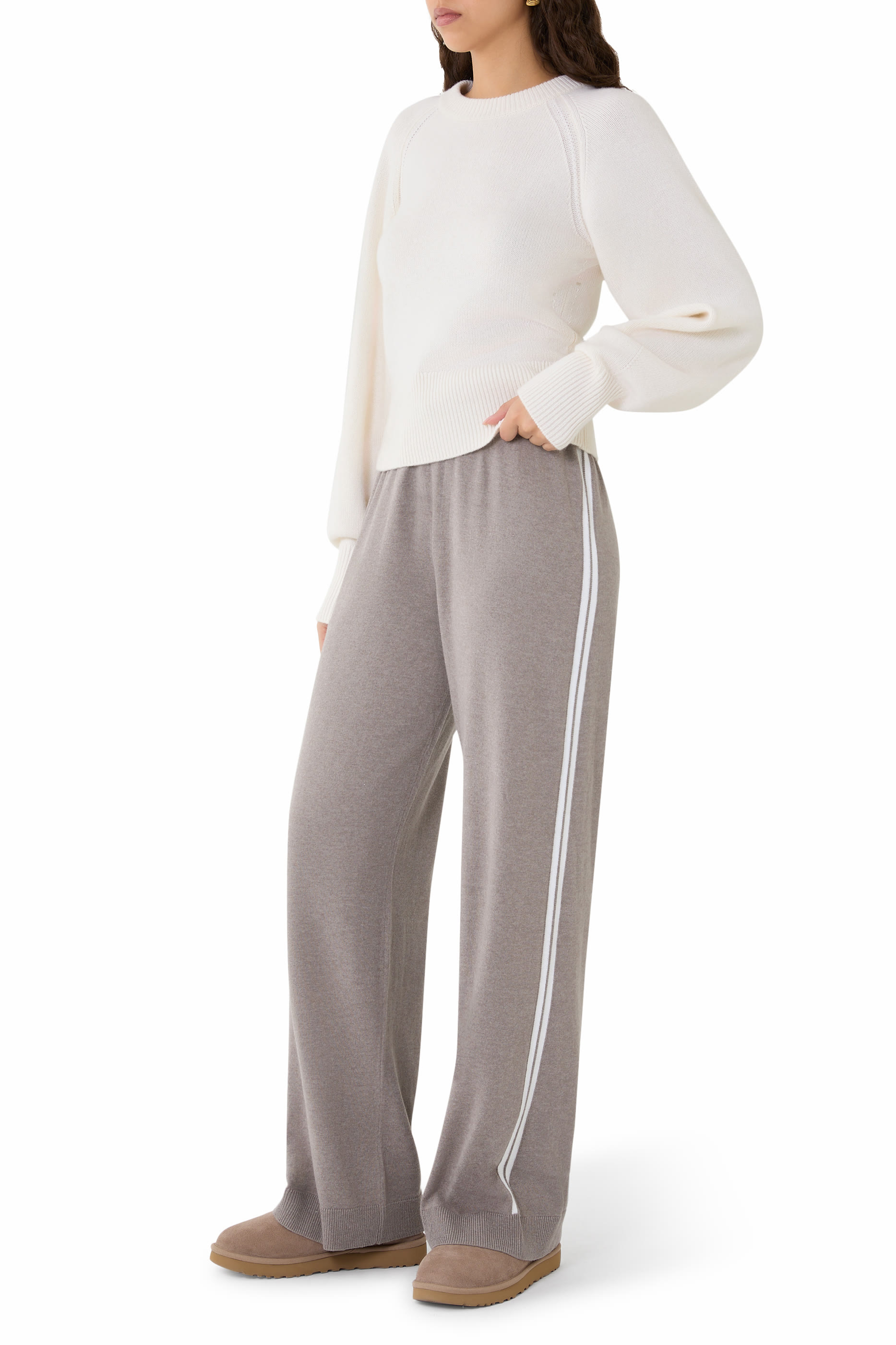 Cotton Rich Wide Side Stripe Trousers