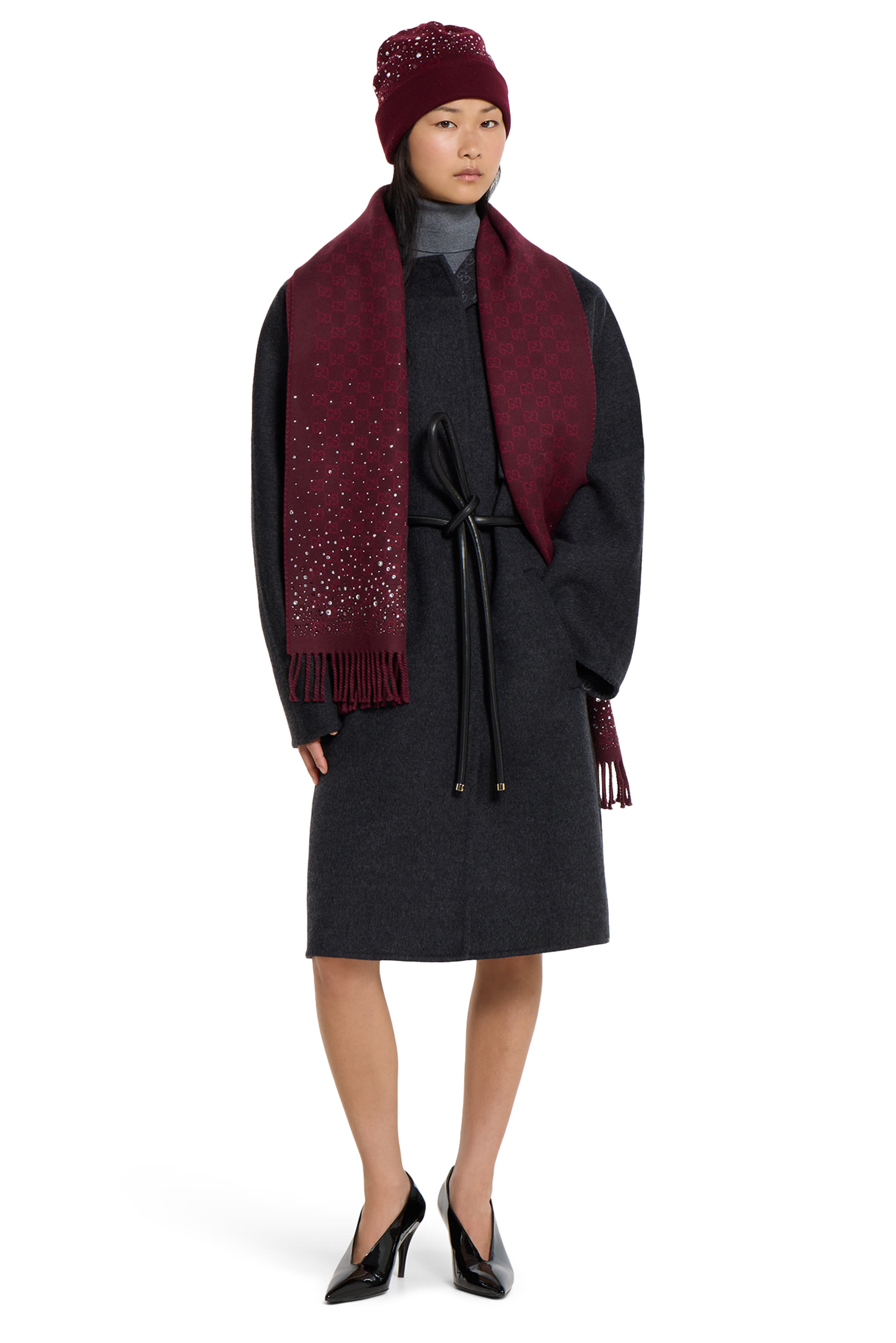 GG Wool Crystal Scarf