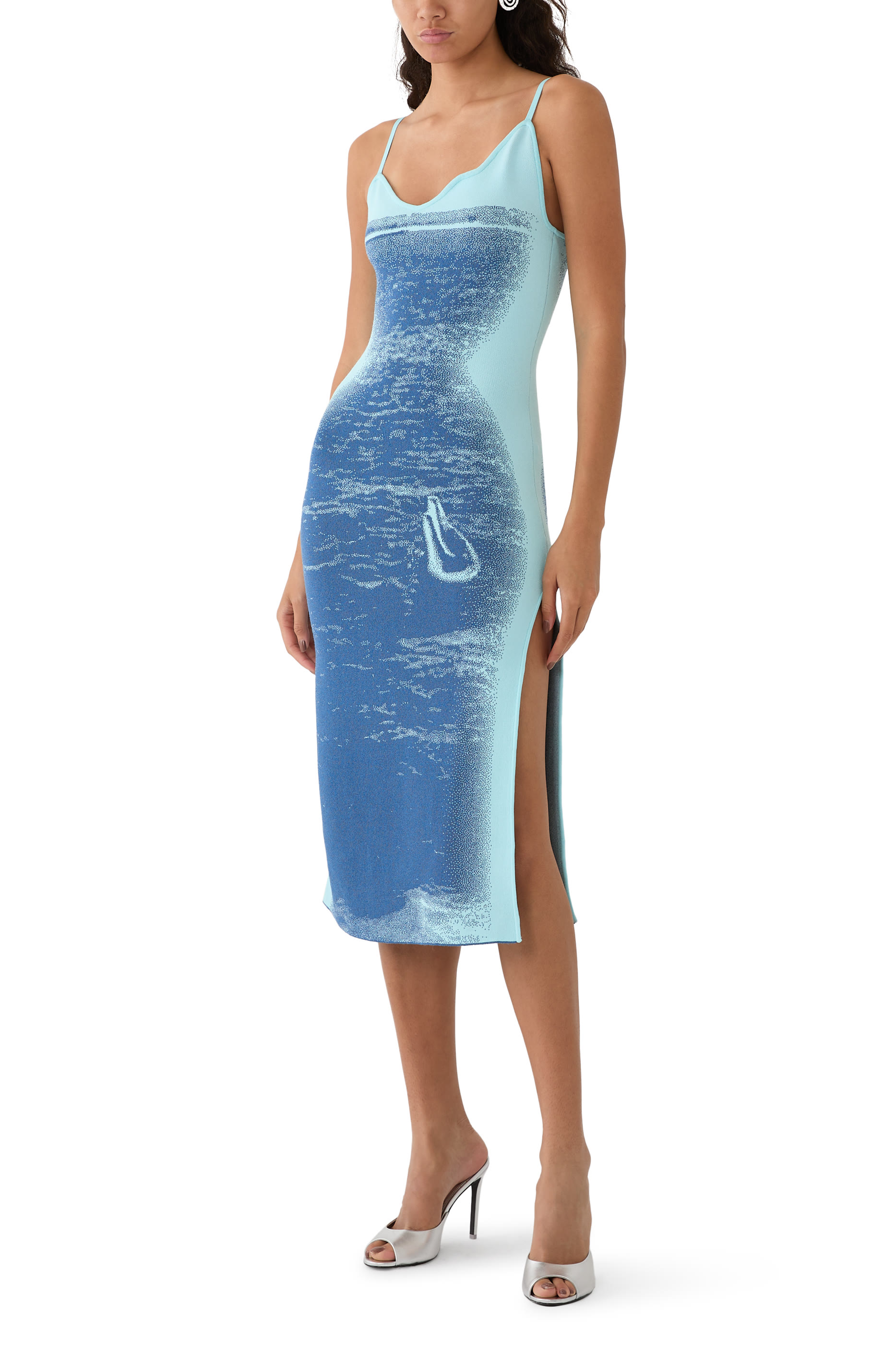 Lilac Flash Light Reflective Wavy Dress