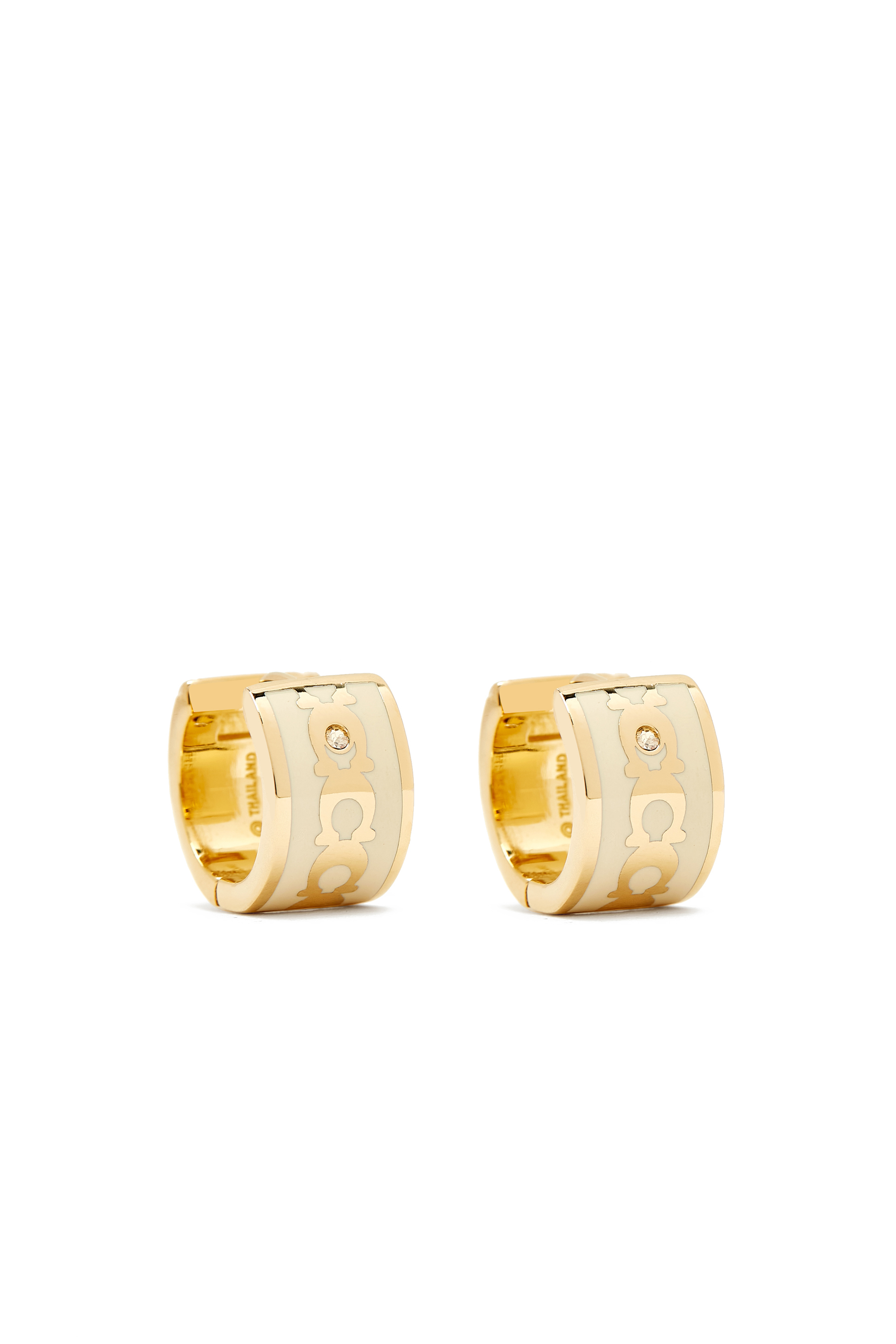 Enamel C Signature Huggie Earrings