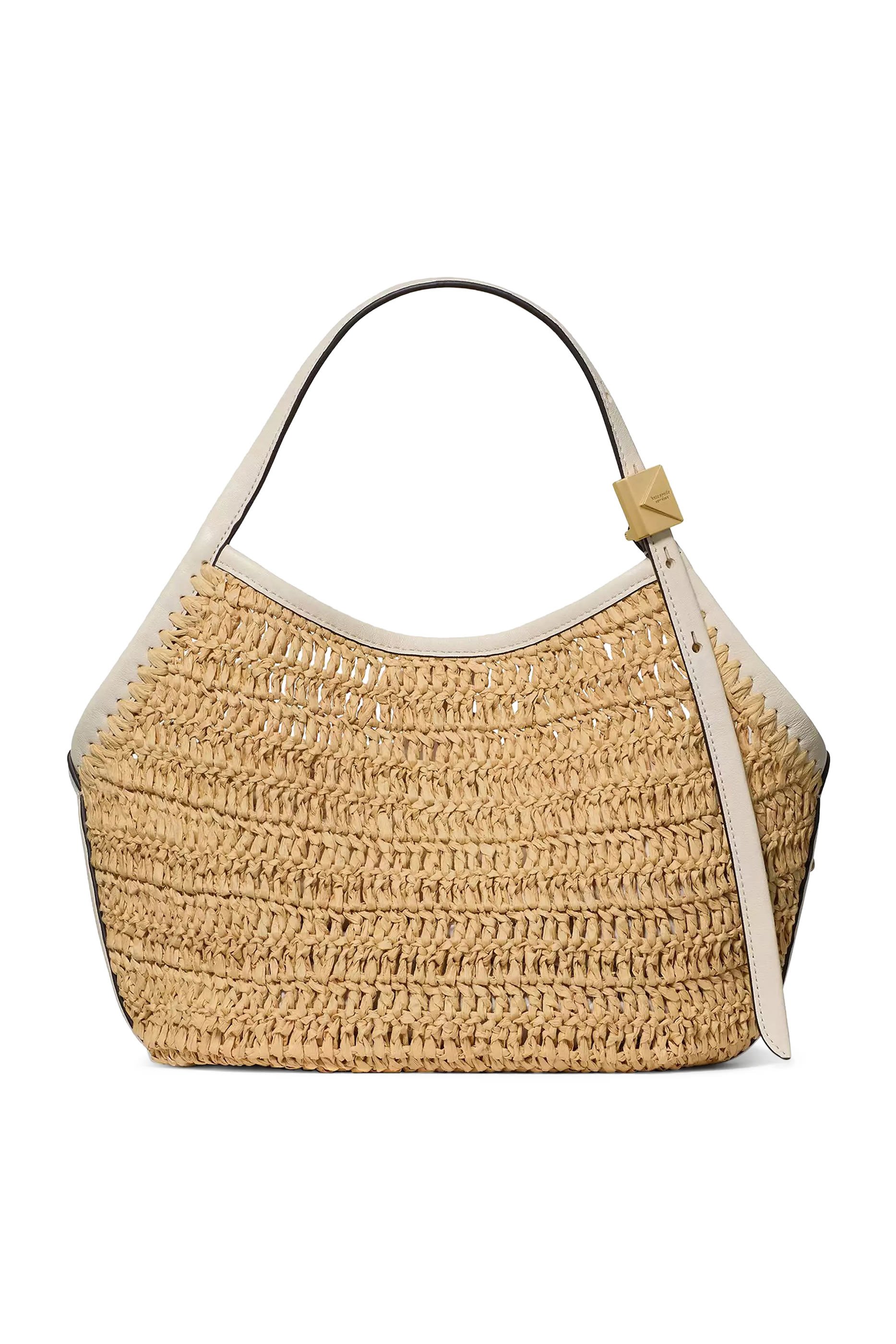 Deco Straw Small Tulip Tote Bag