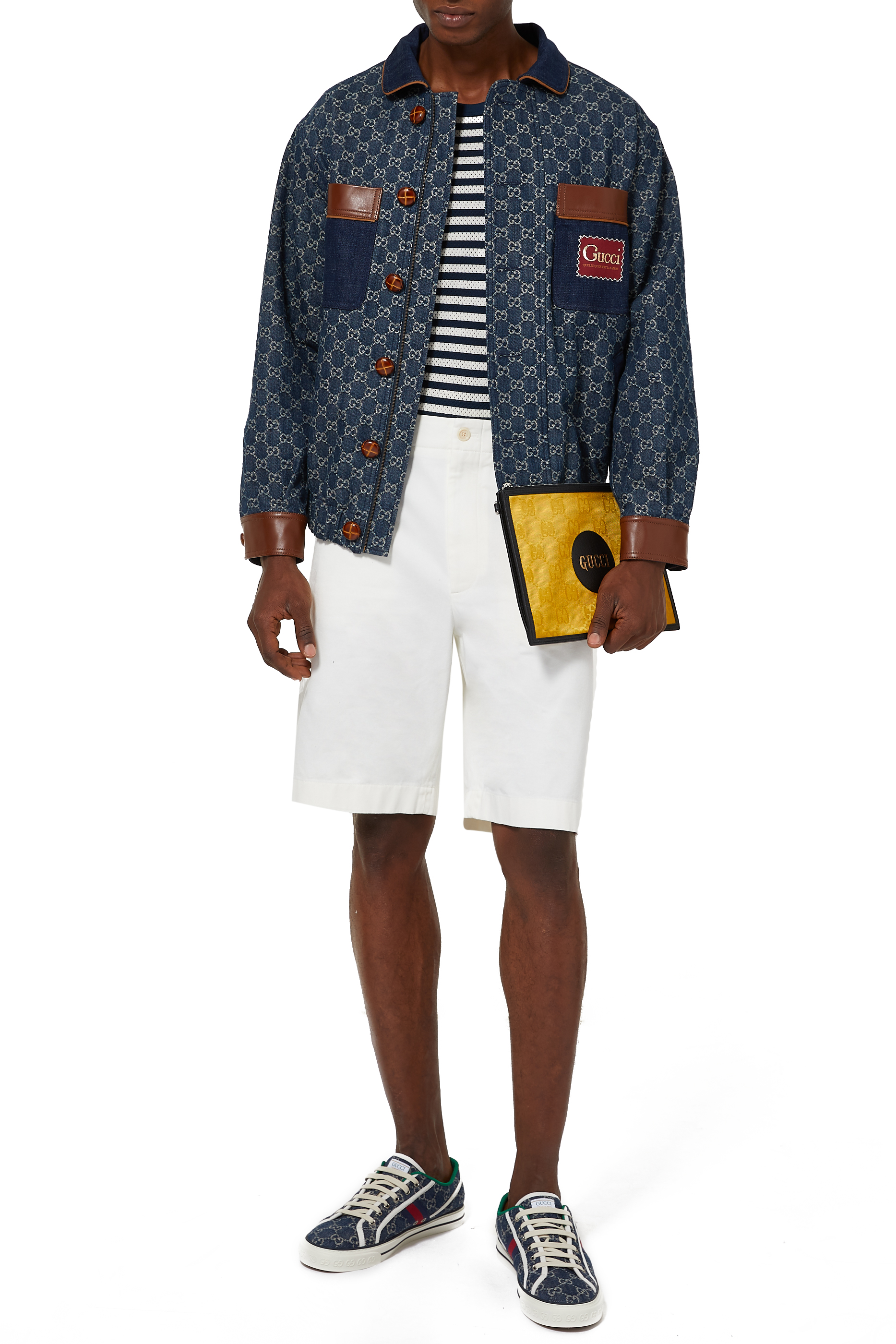 Eco washed organic denim bomber jacket