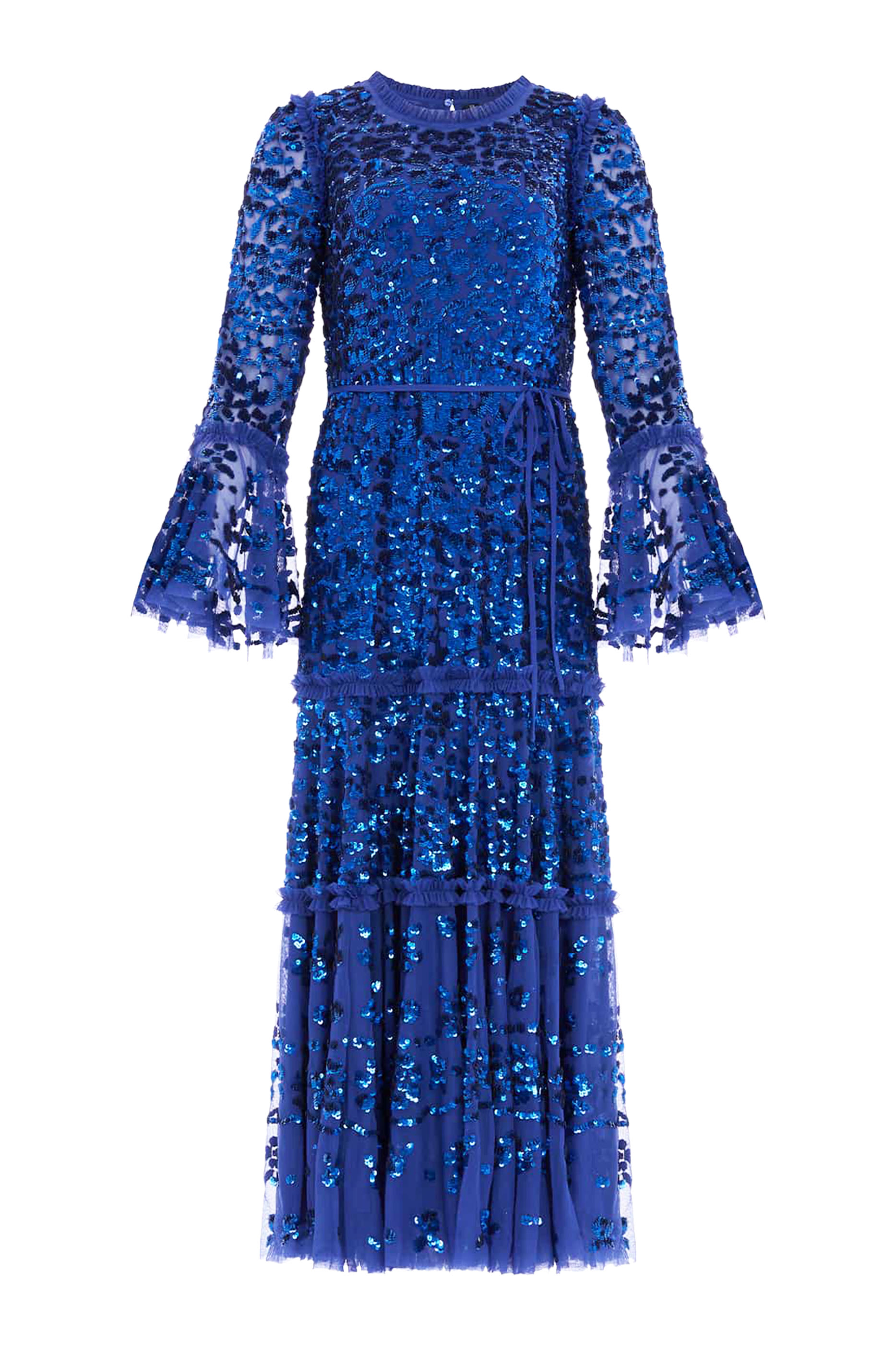 Annie Sequin Tiered Ankle Gown