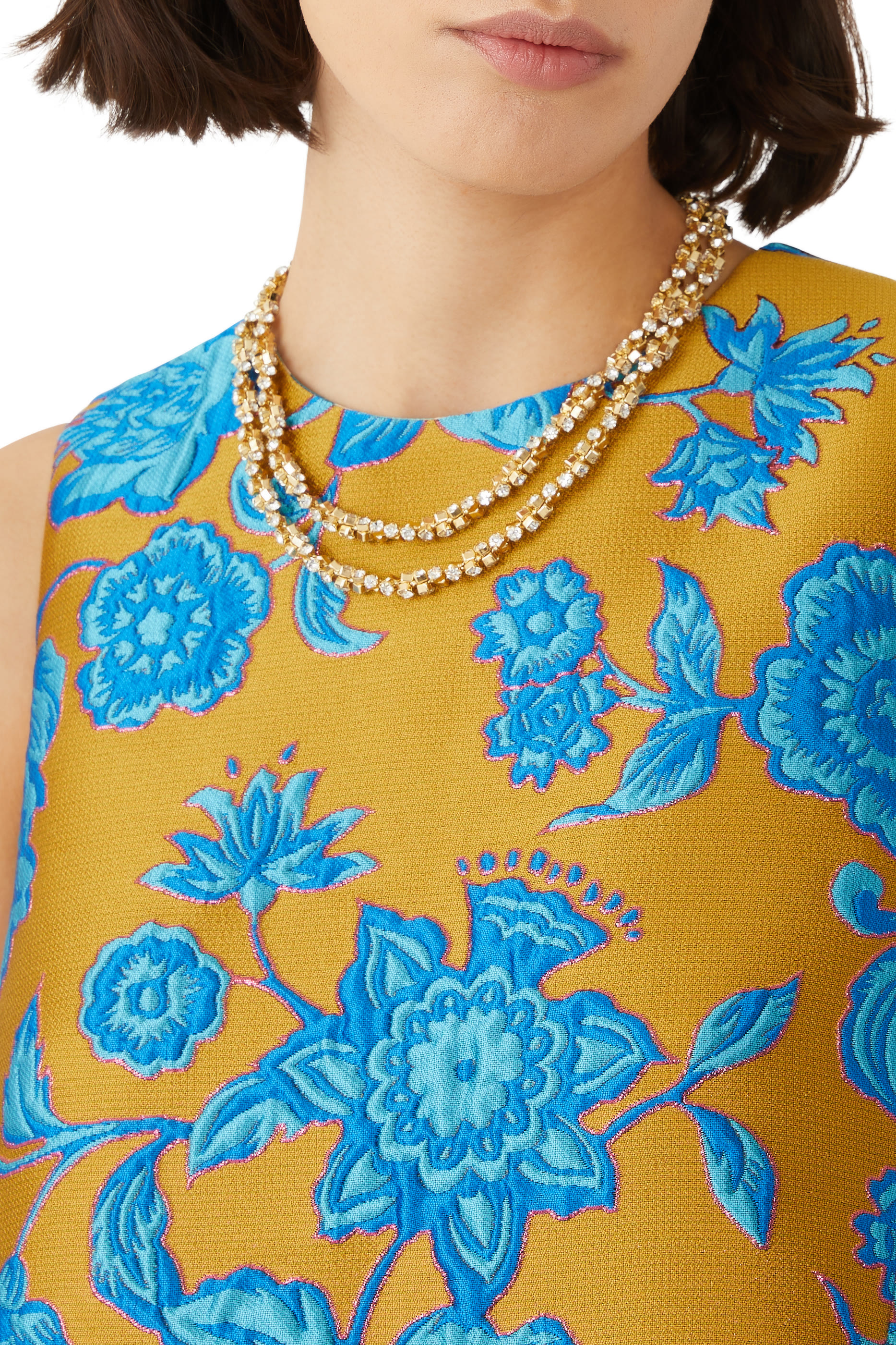 Treviso Rhinestone Gold Necklace