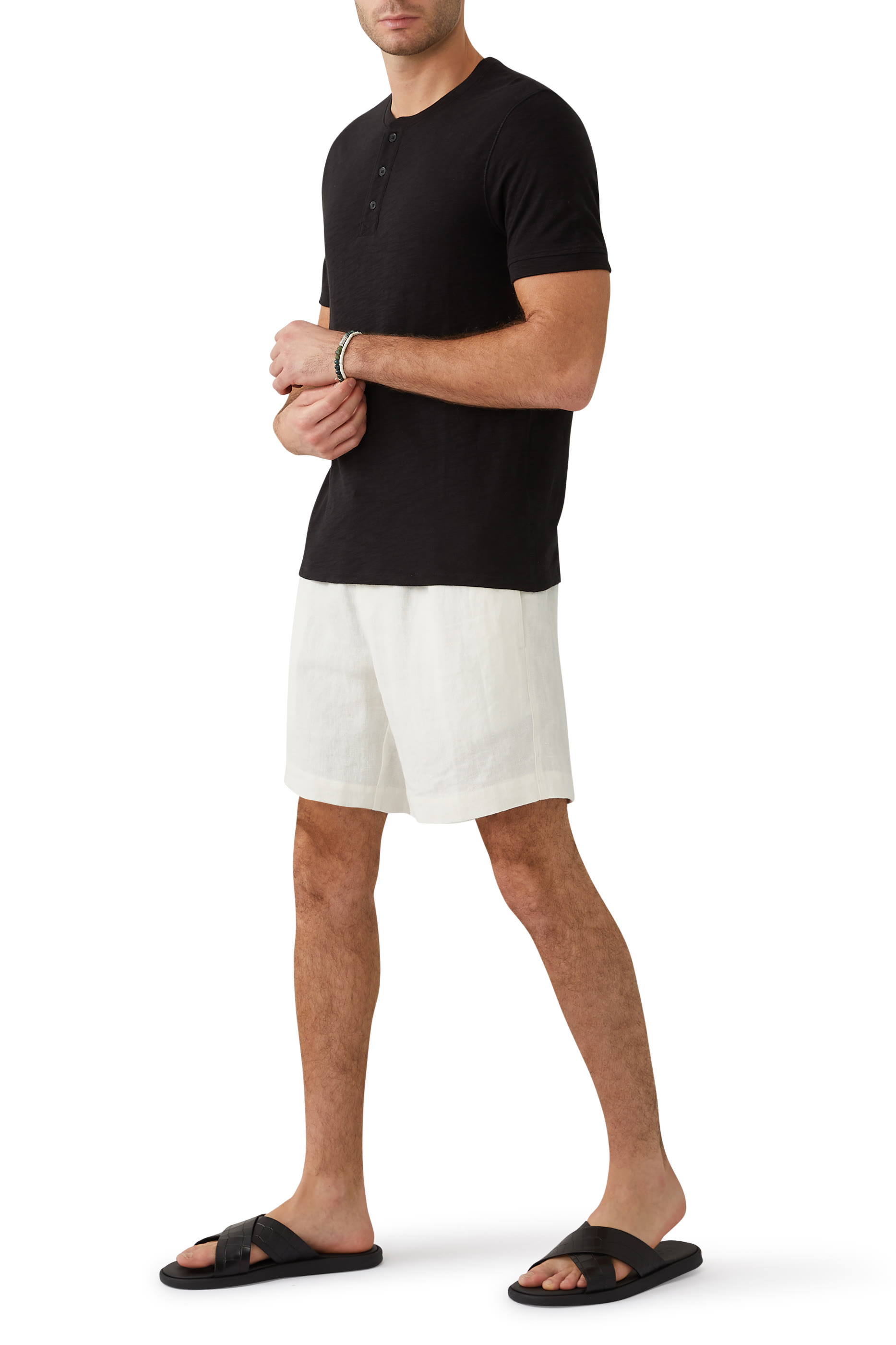 Short Sleeve Cotton Henley Shirt