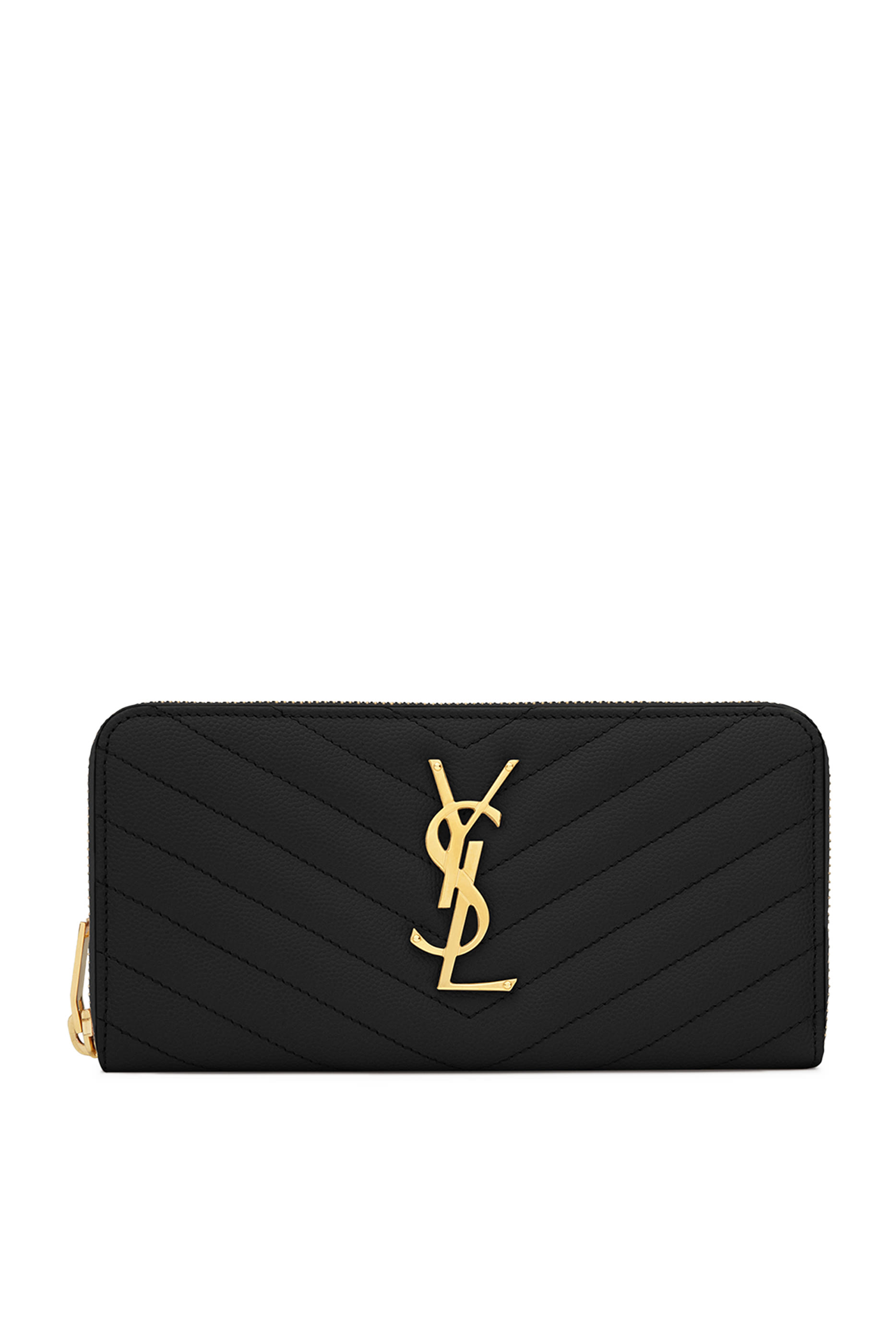 Cassandre Matelass&eacute; Zip Around Wallet in Grain De Poudre Leather