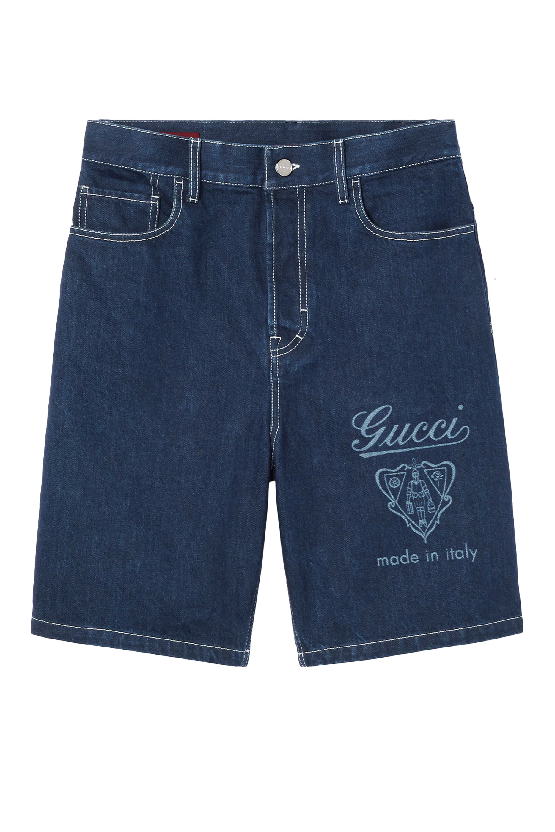 Lasered Denim Shorts