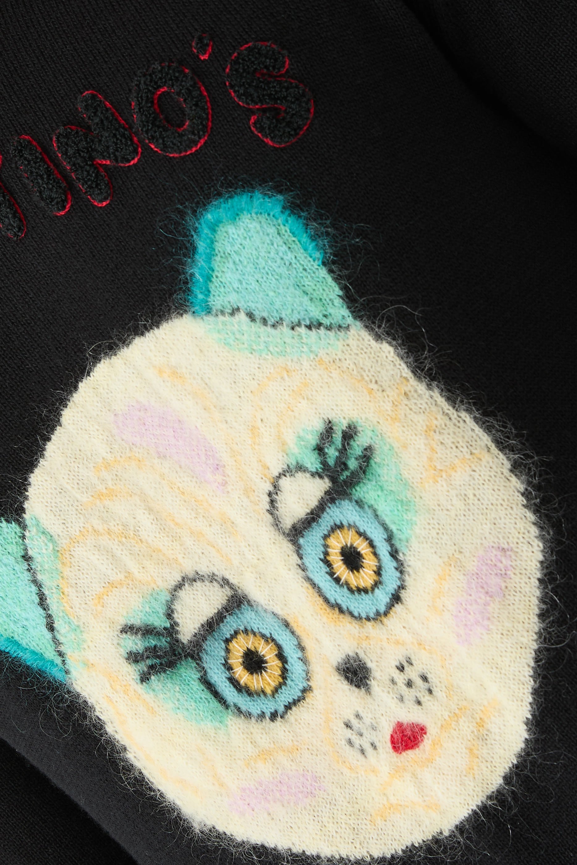 Wool and Cotton Sweater with Chat de la Maison Patch