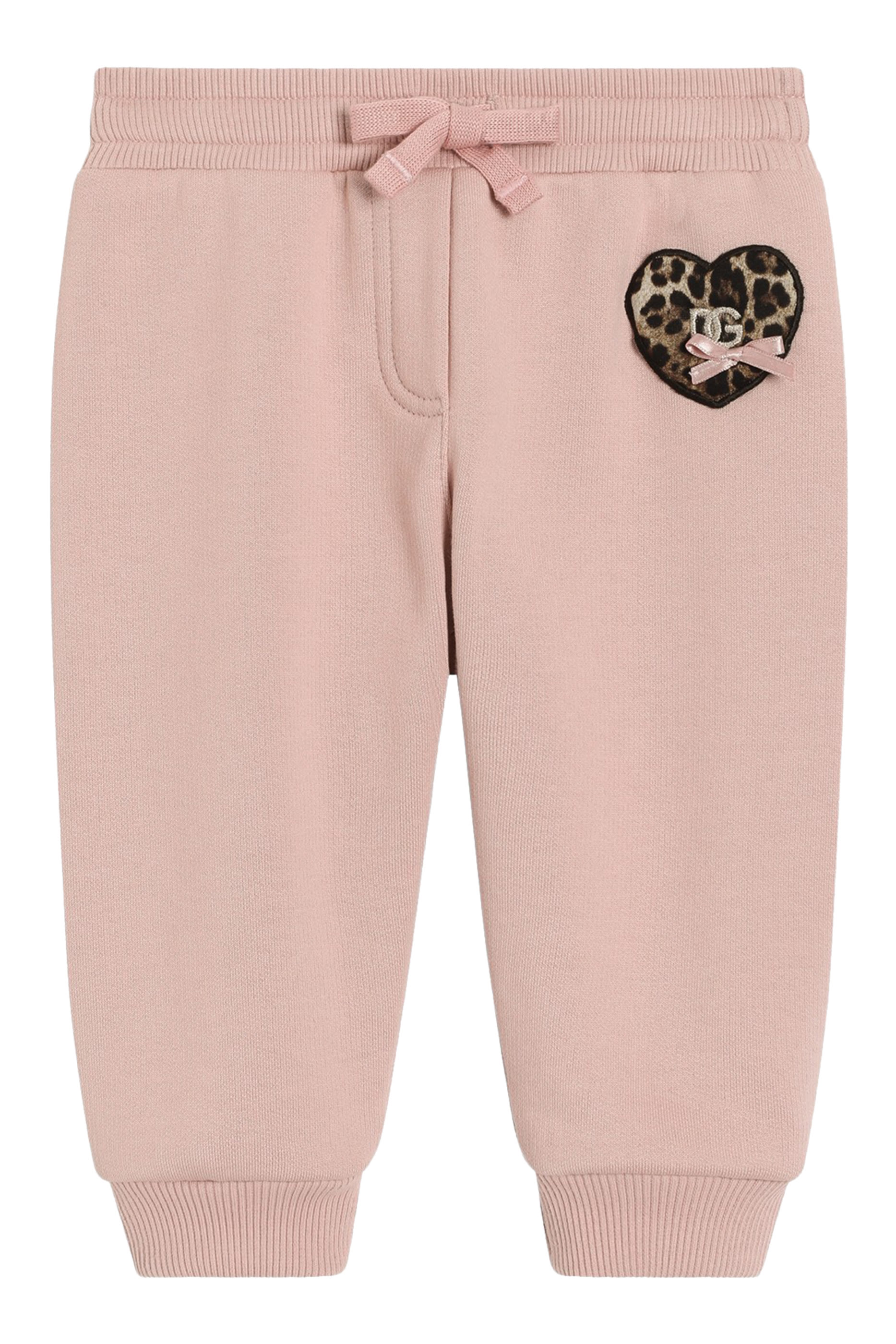 Kids Logo Leopard Heart Patch Fleece Trousers