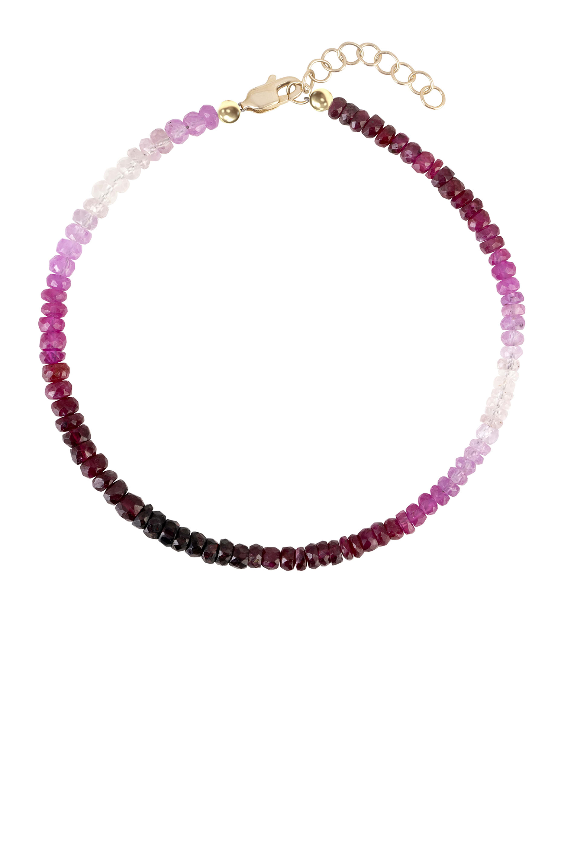 Ruby Bead Happy Bracelet, 9k Yellow Gold & Graduated Ruby