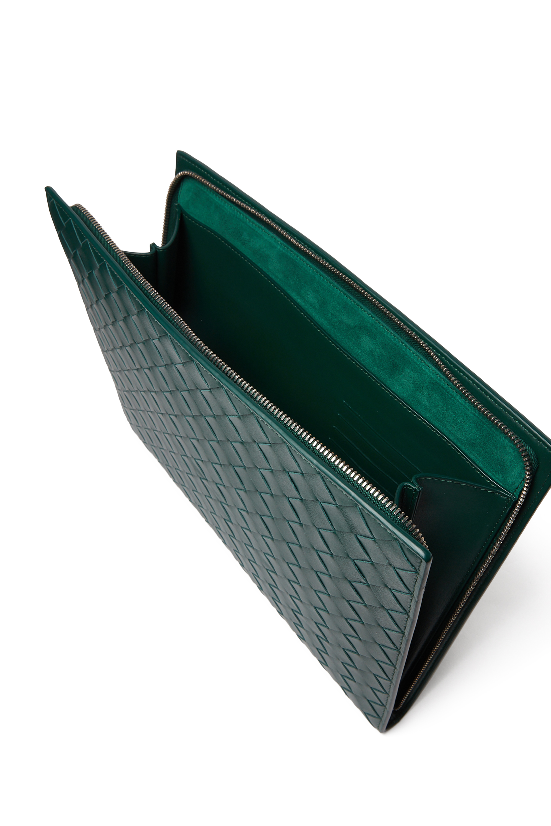 Intrecciato Half Zip Pouch