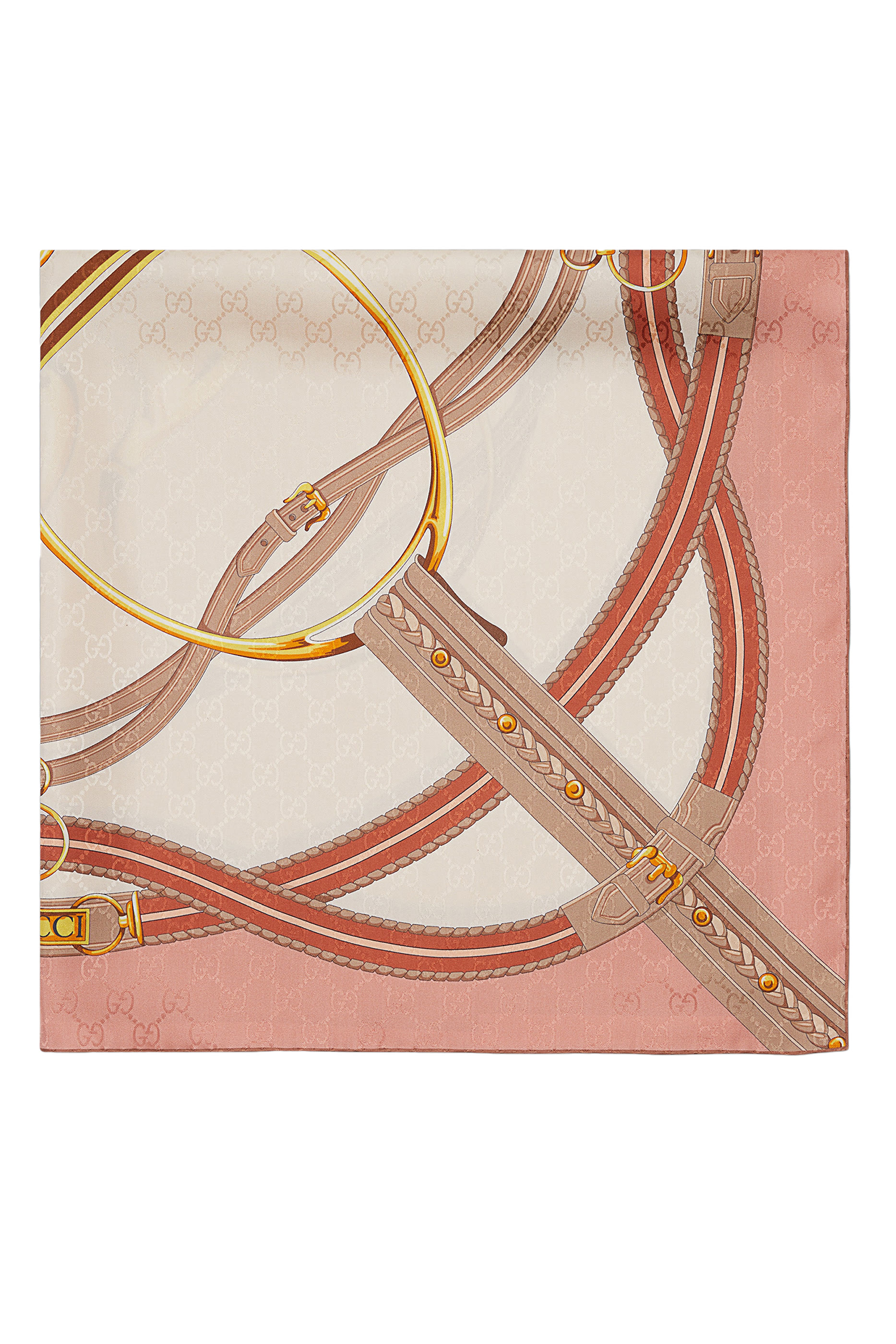 Horsebit Print Silk Carr&eacute;