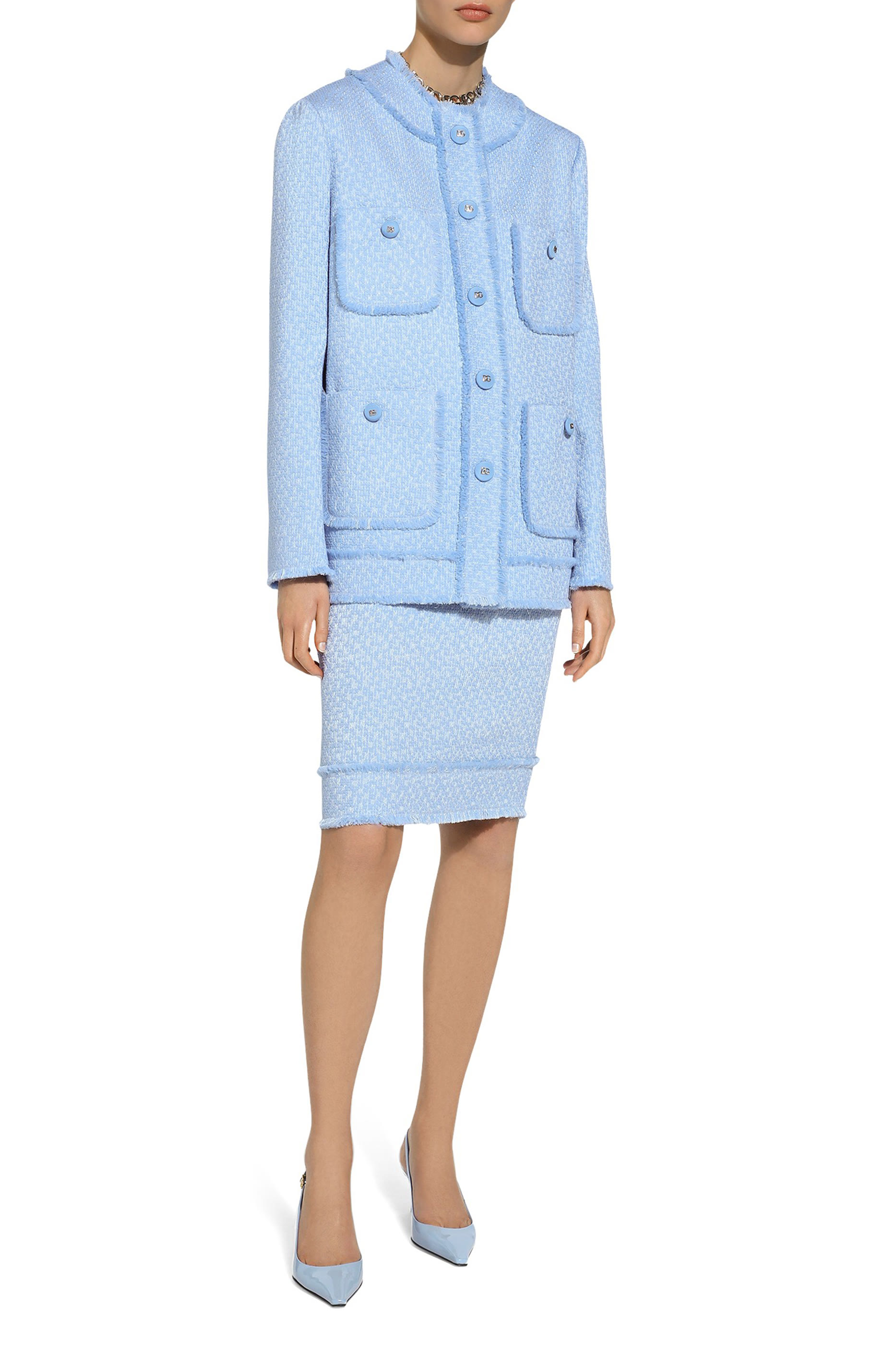 Single-Breasted Raschel Tweed Jacket