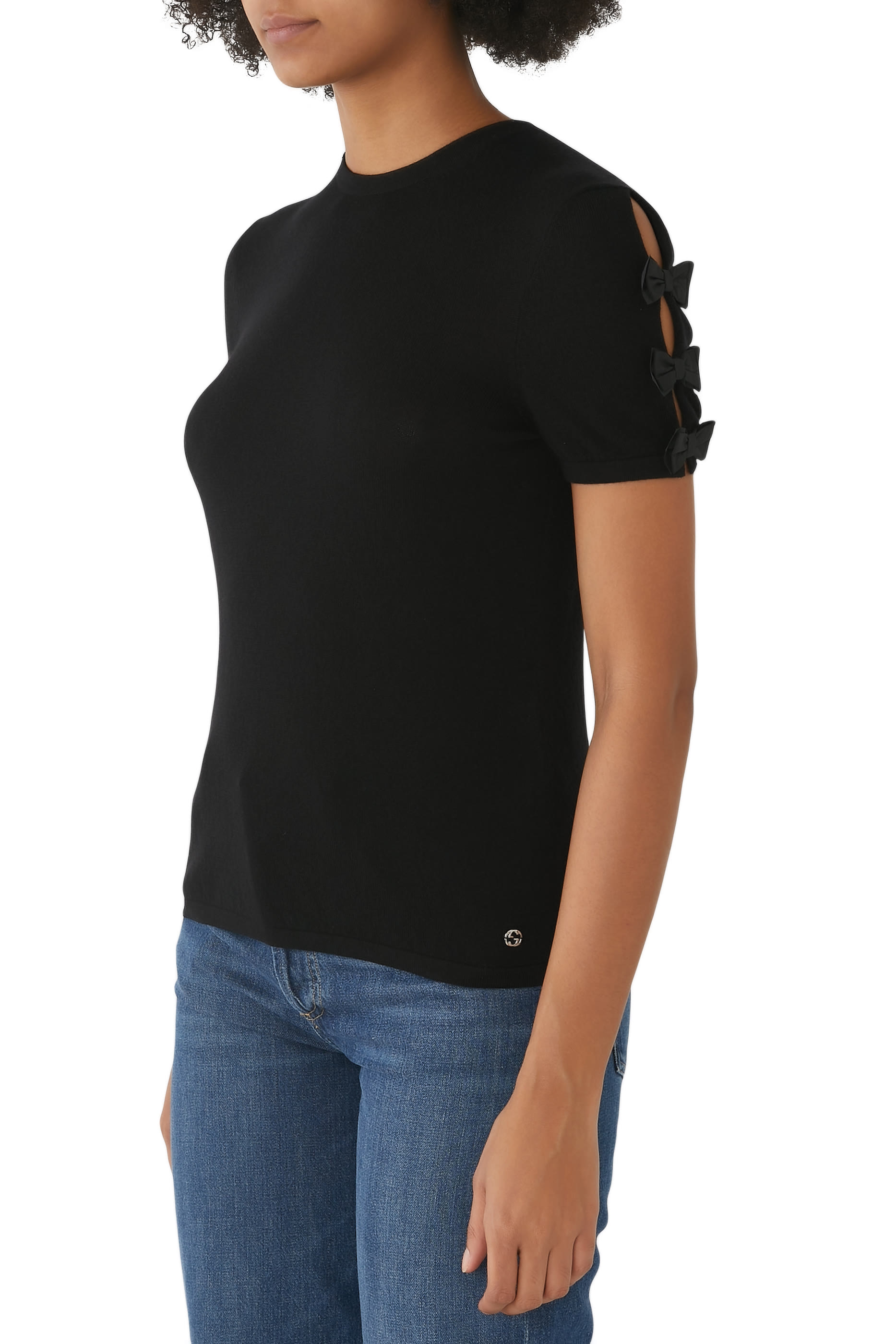 Cashmere Top With Bow Details