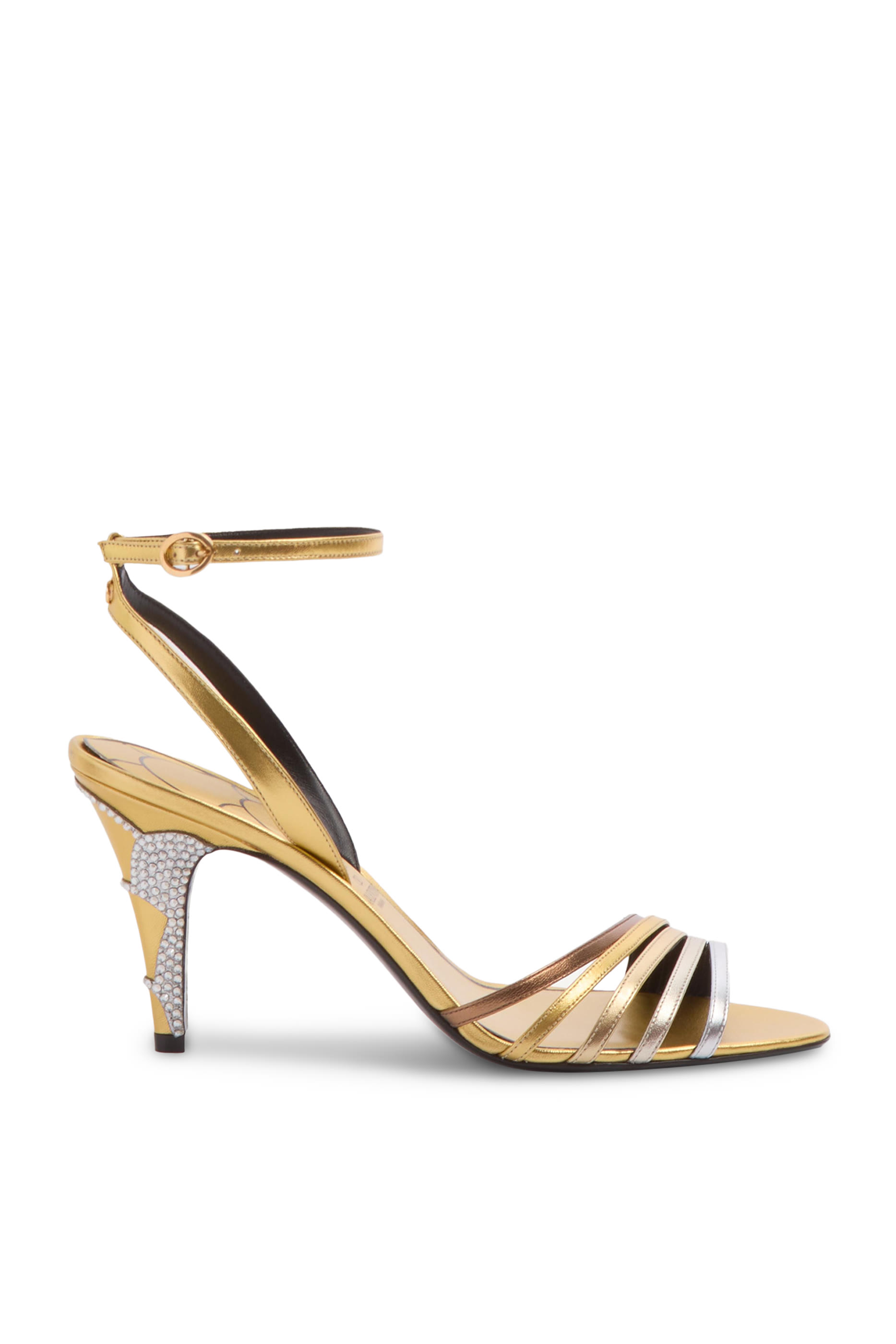 Ladycrush 85 Laminated Nappa Crystals Sandals