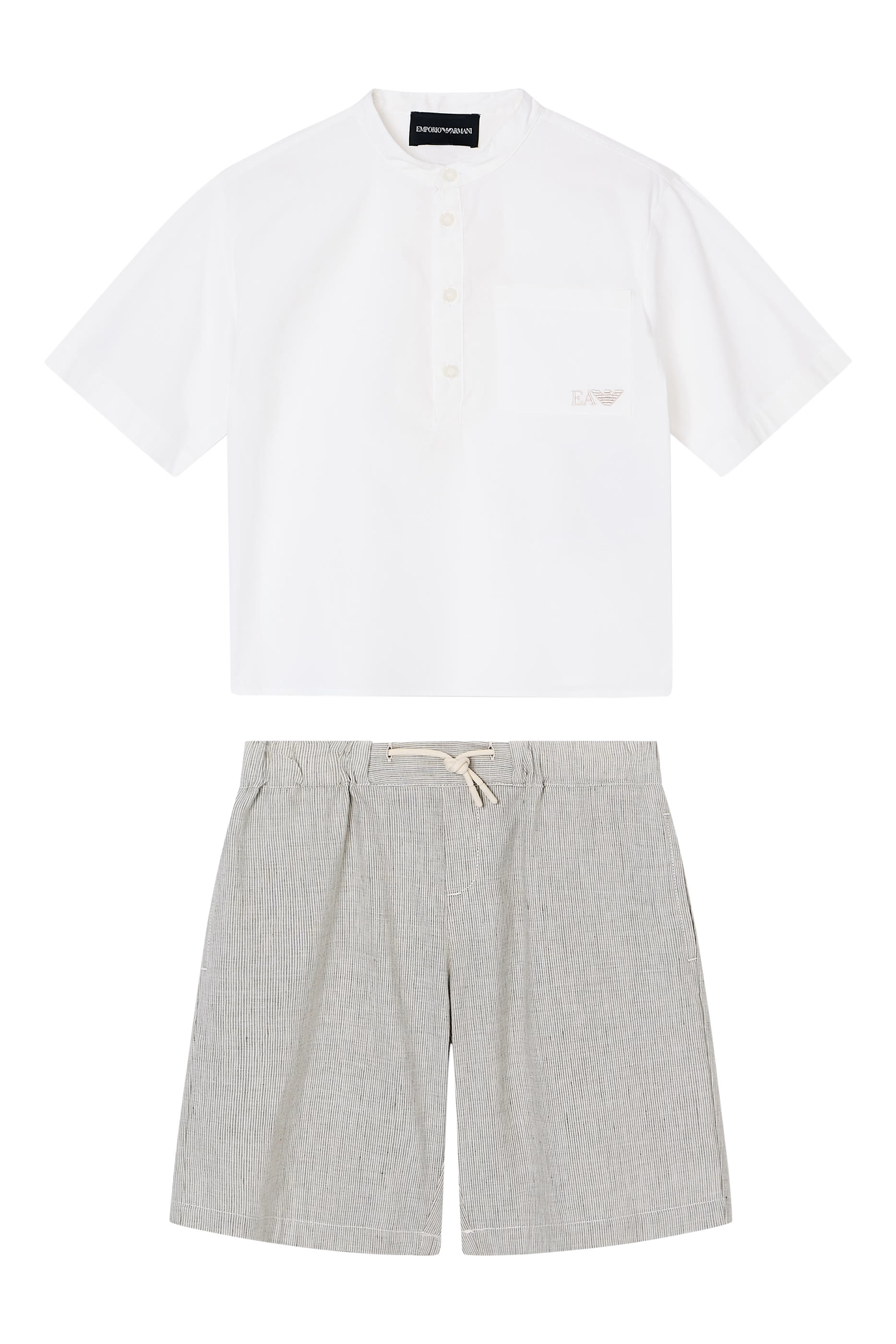 Kids  Linen-Blend Bermuda Shorts and Shirt Set