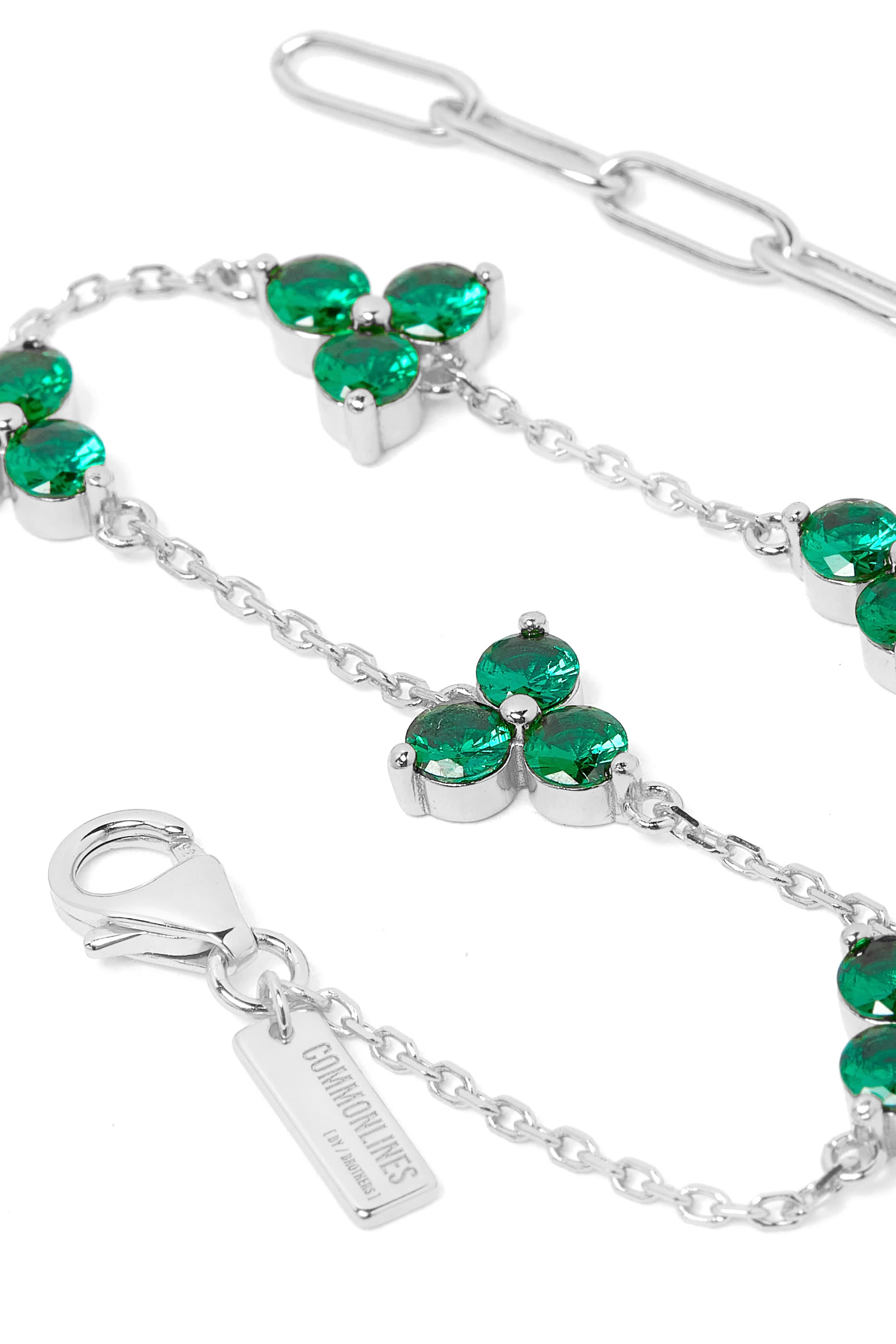  Como Bracelet, Sterling Silver & Emerald Cubic Zirconia
