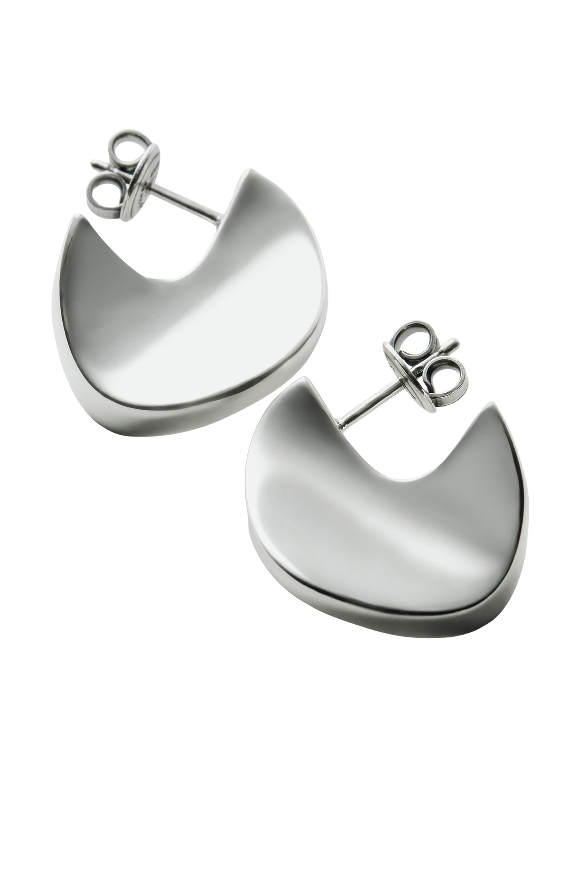Small Disc Earrings, Sterling Silver