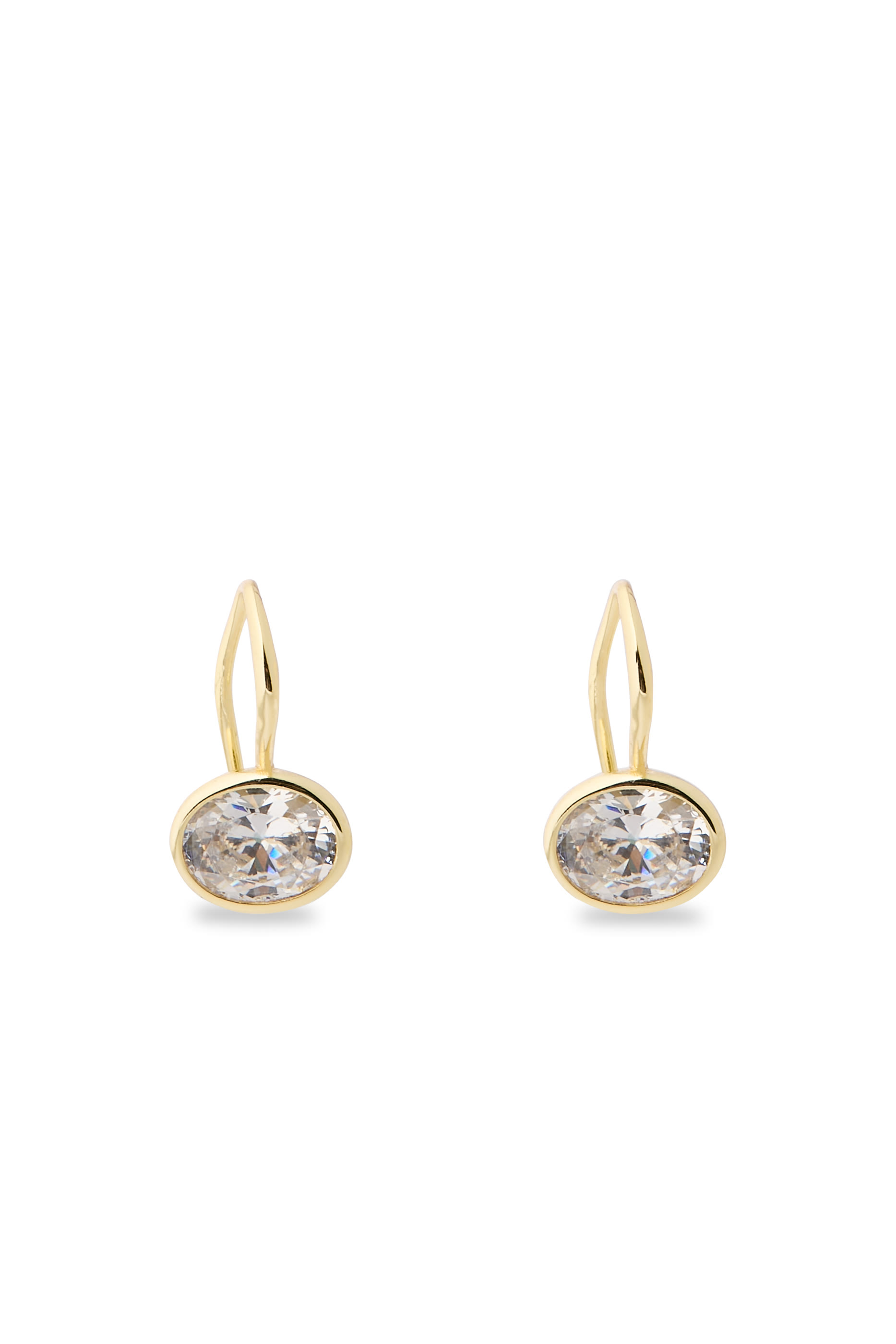Oval East to West Huggie Earrings
