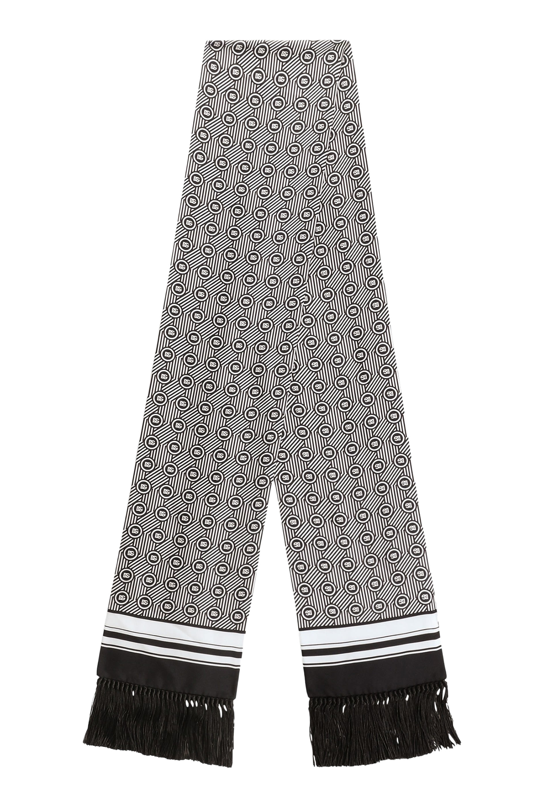 Silk Twill Micro Design Logo Scarf