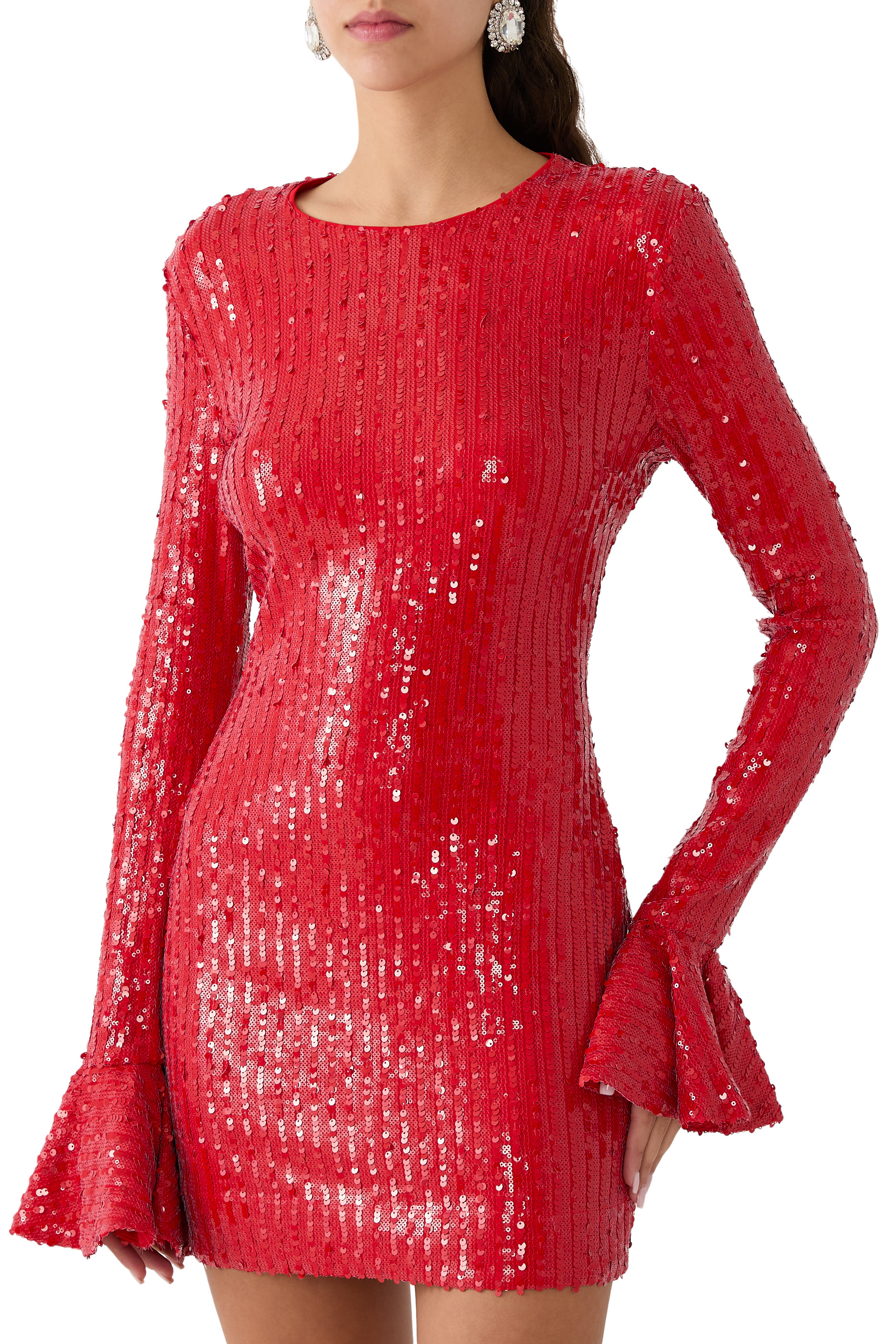 Sequins Long Sleeve Mini Dress