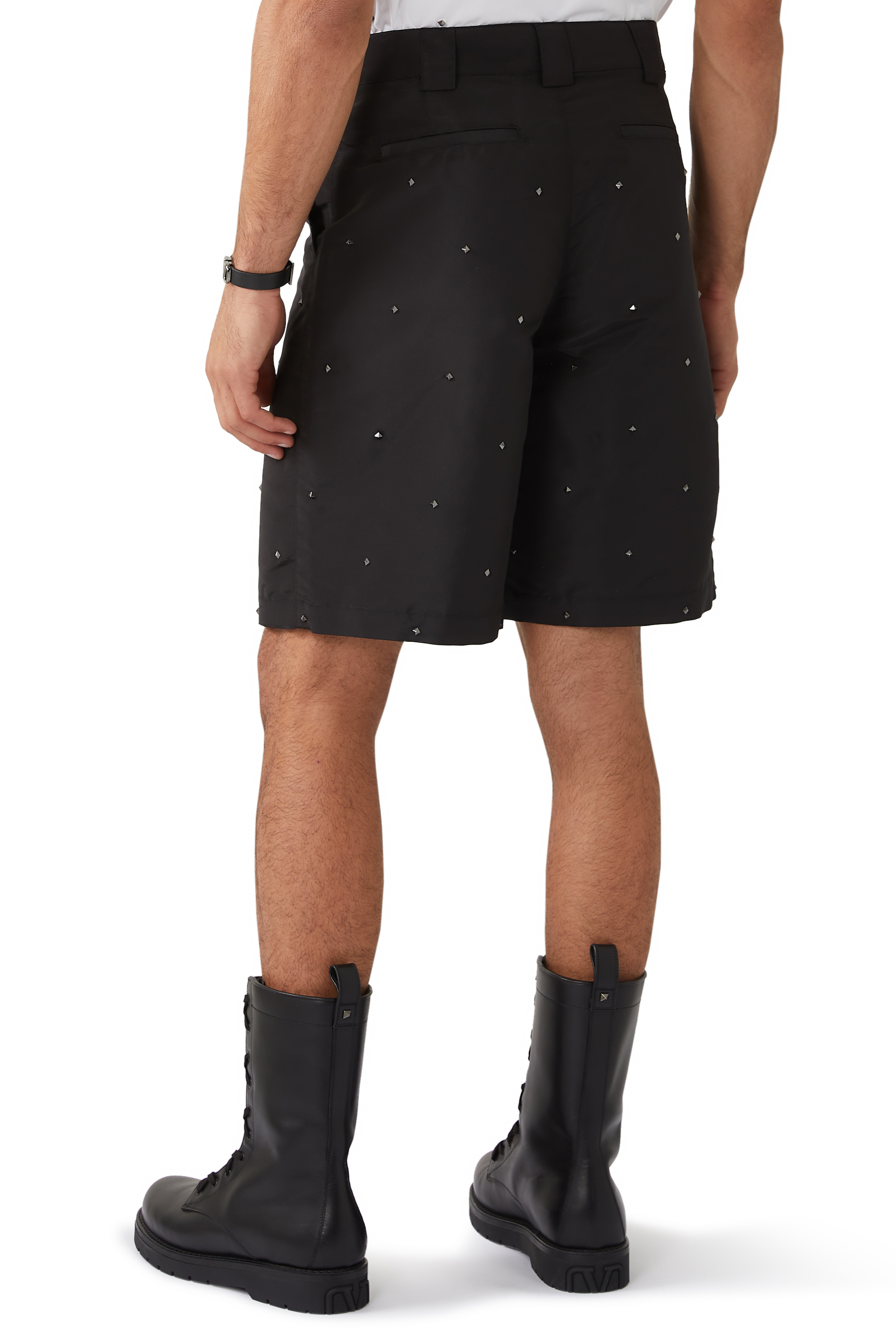 Valentino Garavani Rockstud Silk Shorts
