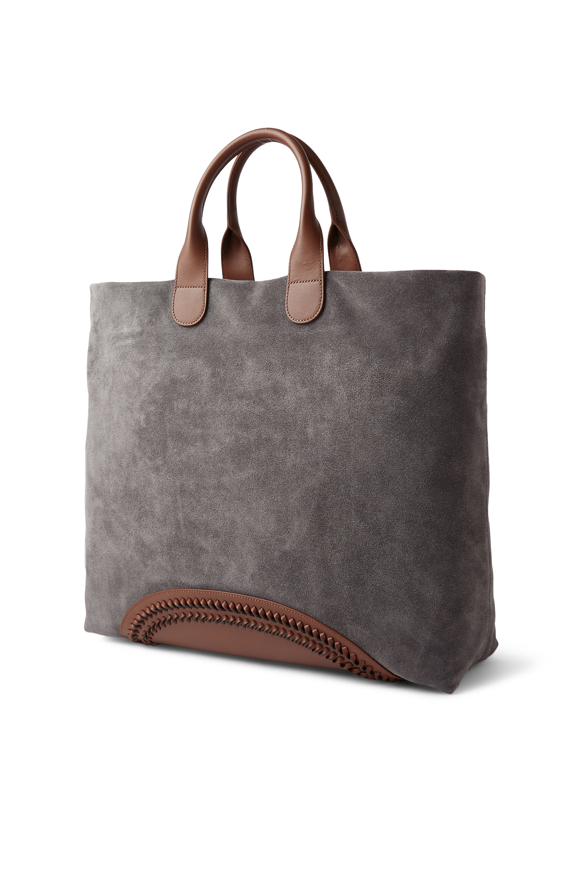 Contrast Suede Shopping Bag