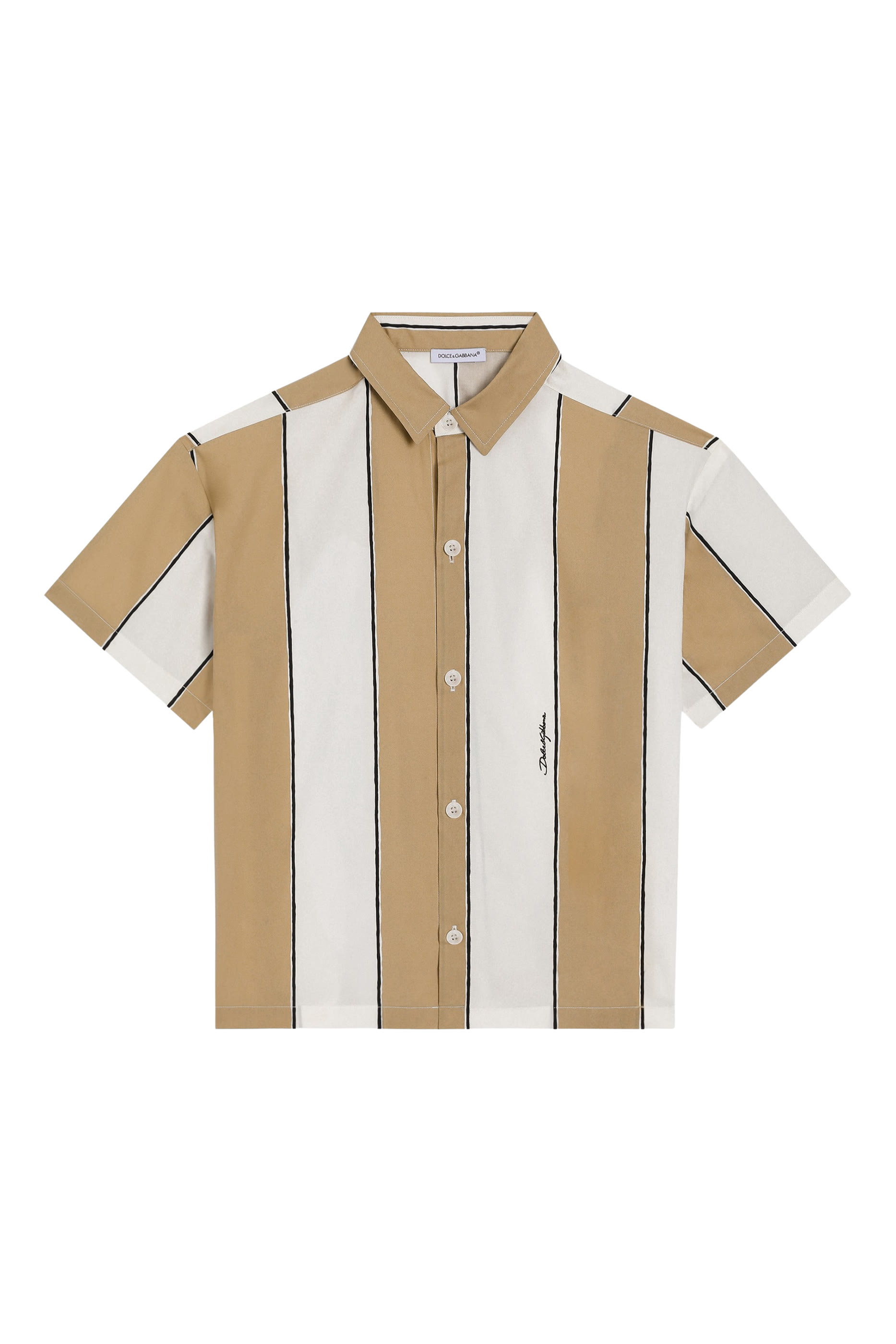 Kids Striped Print Poplin Shirt