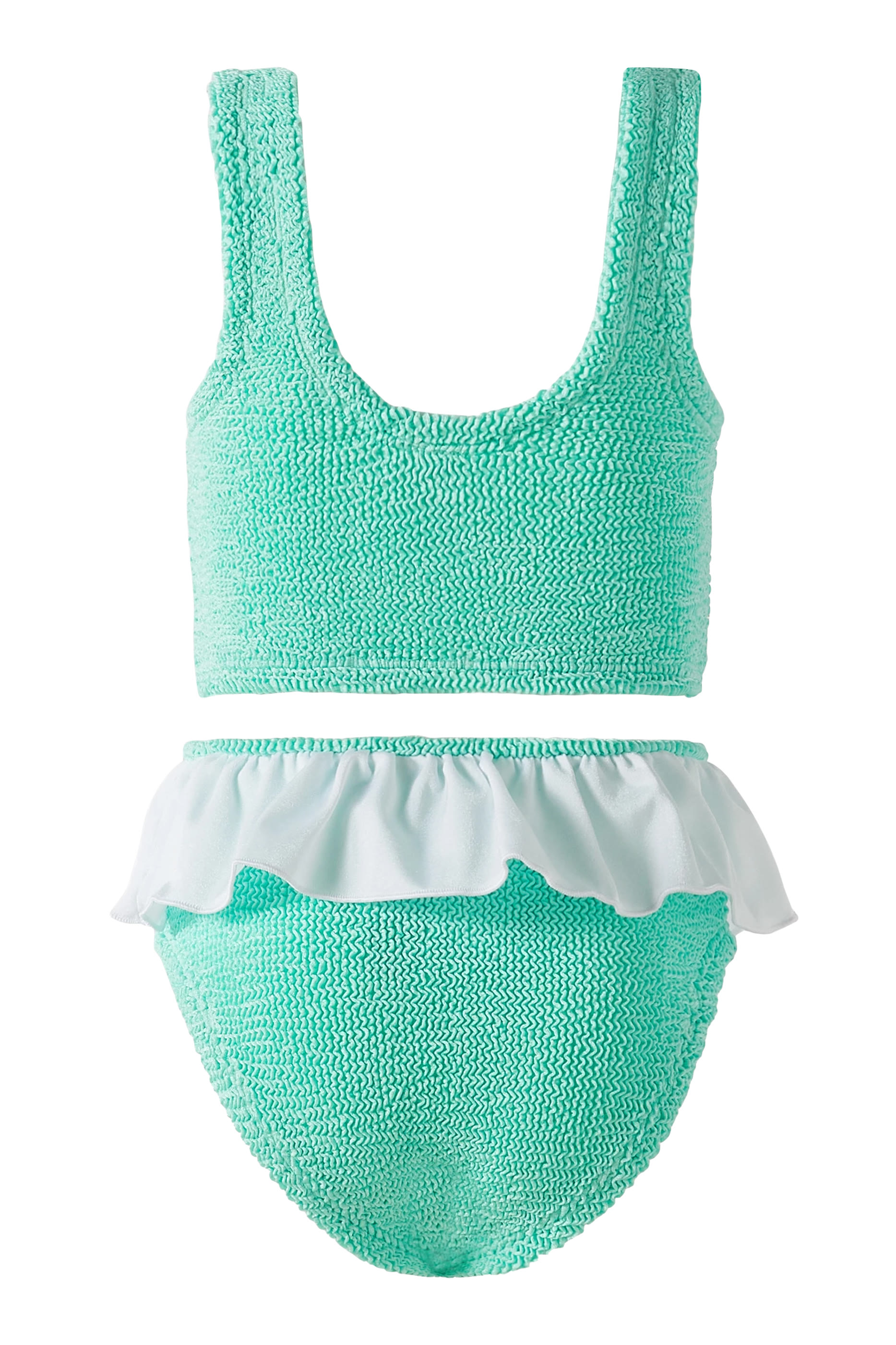Kids Peplum Frill Olive Bikini