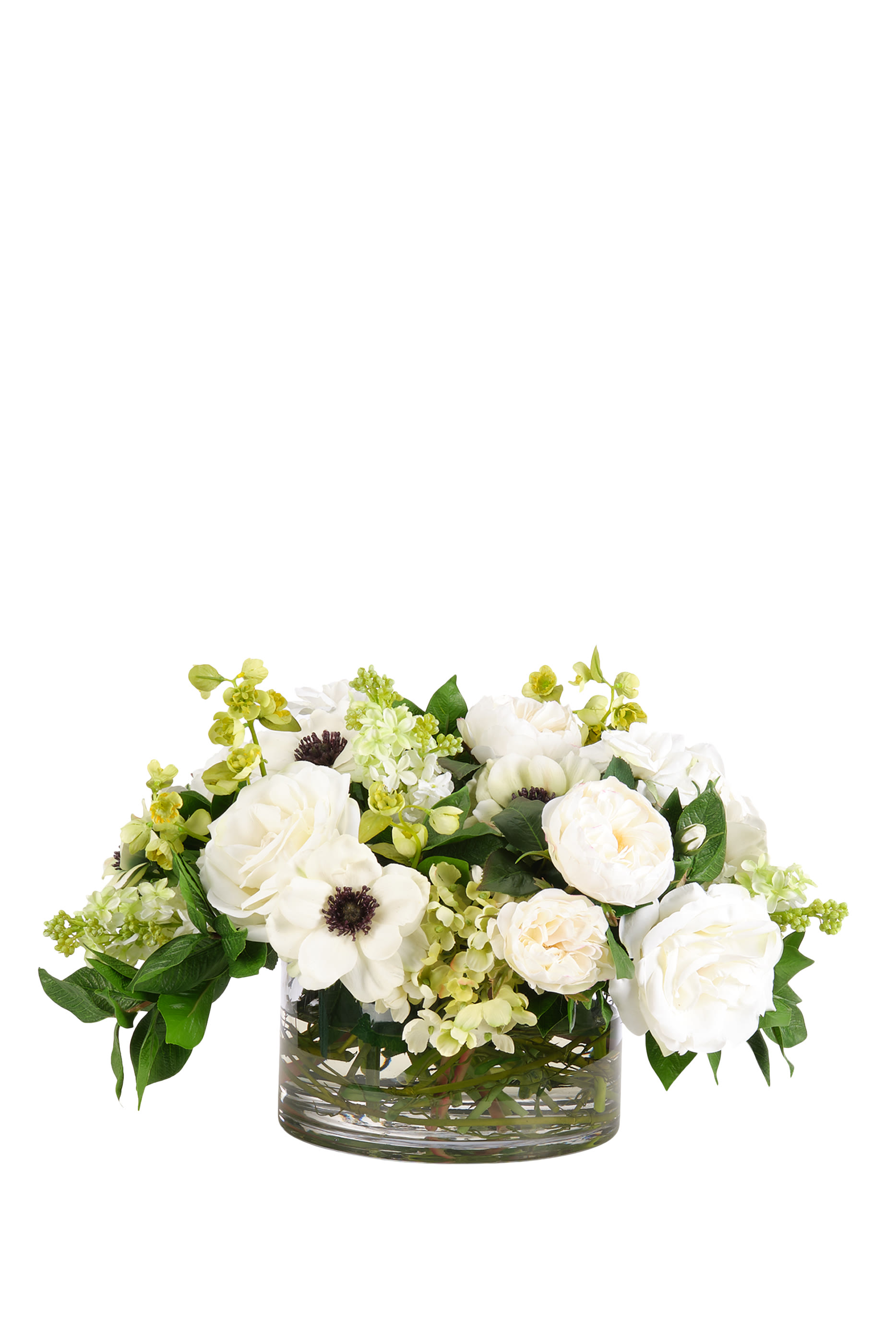 Rose & Anemone in Glass Bowl