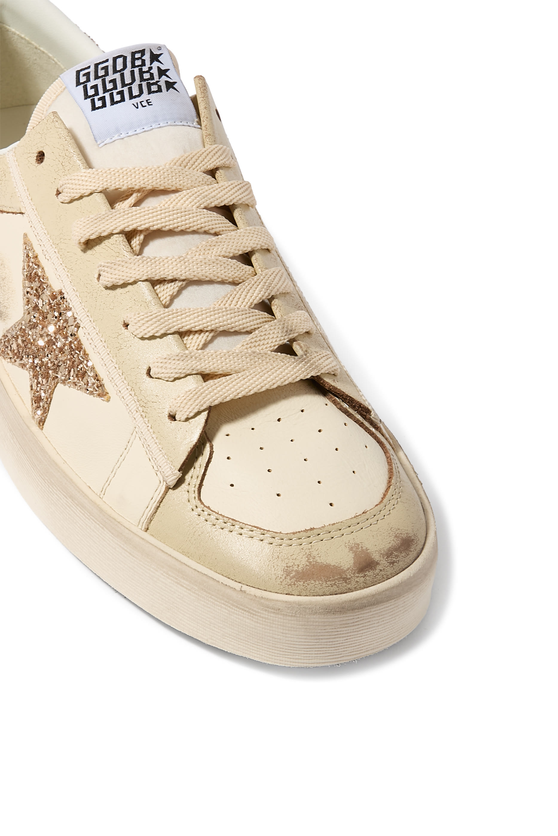 Women&rsquo;s Stardan Sneakers with Gold Glitter Star and Heel Tab