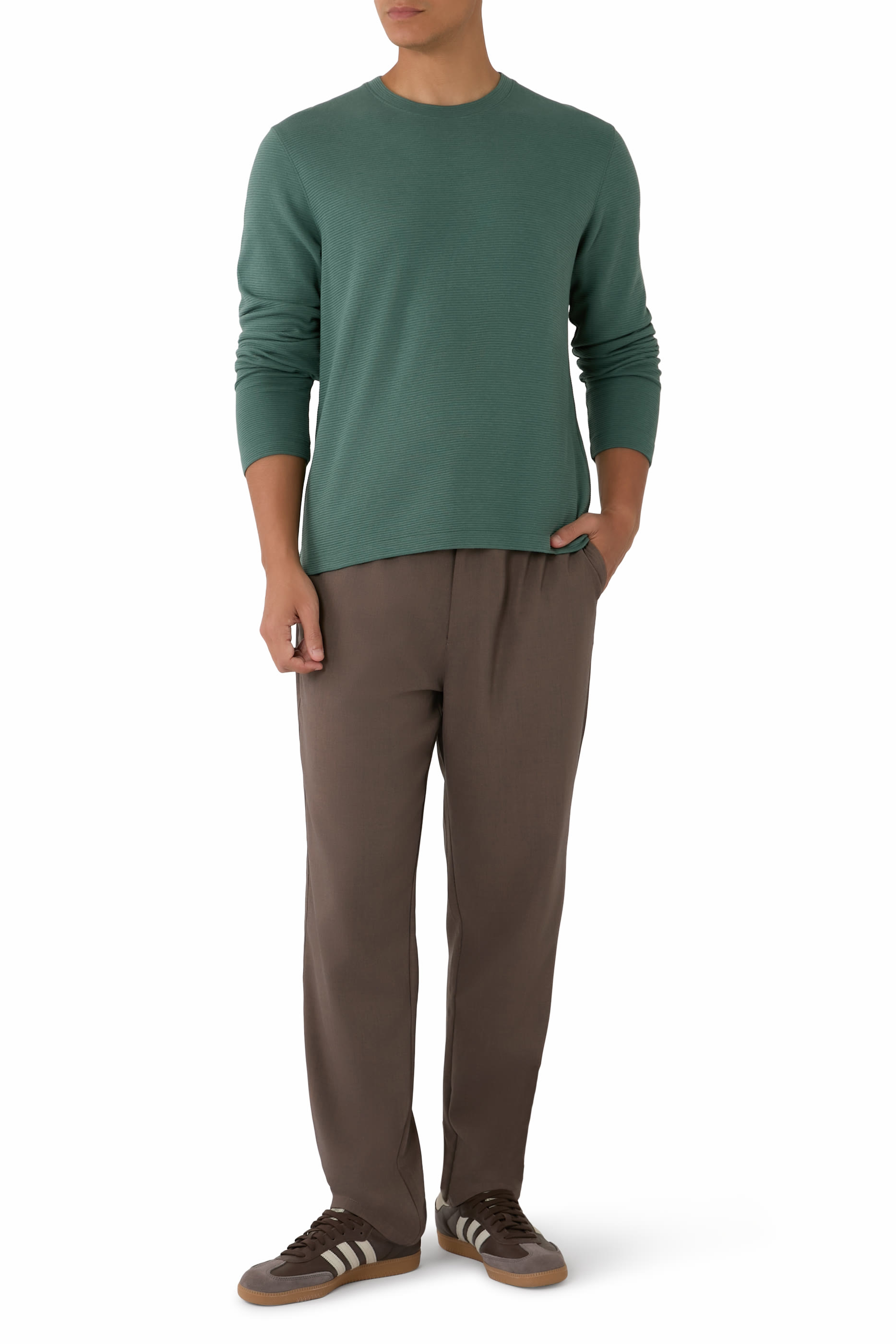  Delroy Long-Sleeve T-Shirt in Studio Knit Jacquard