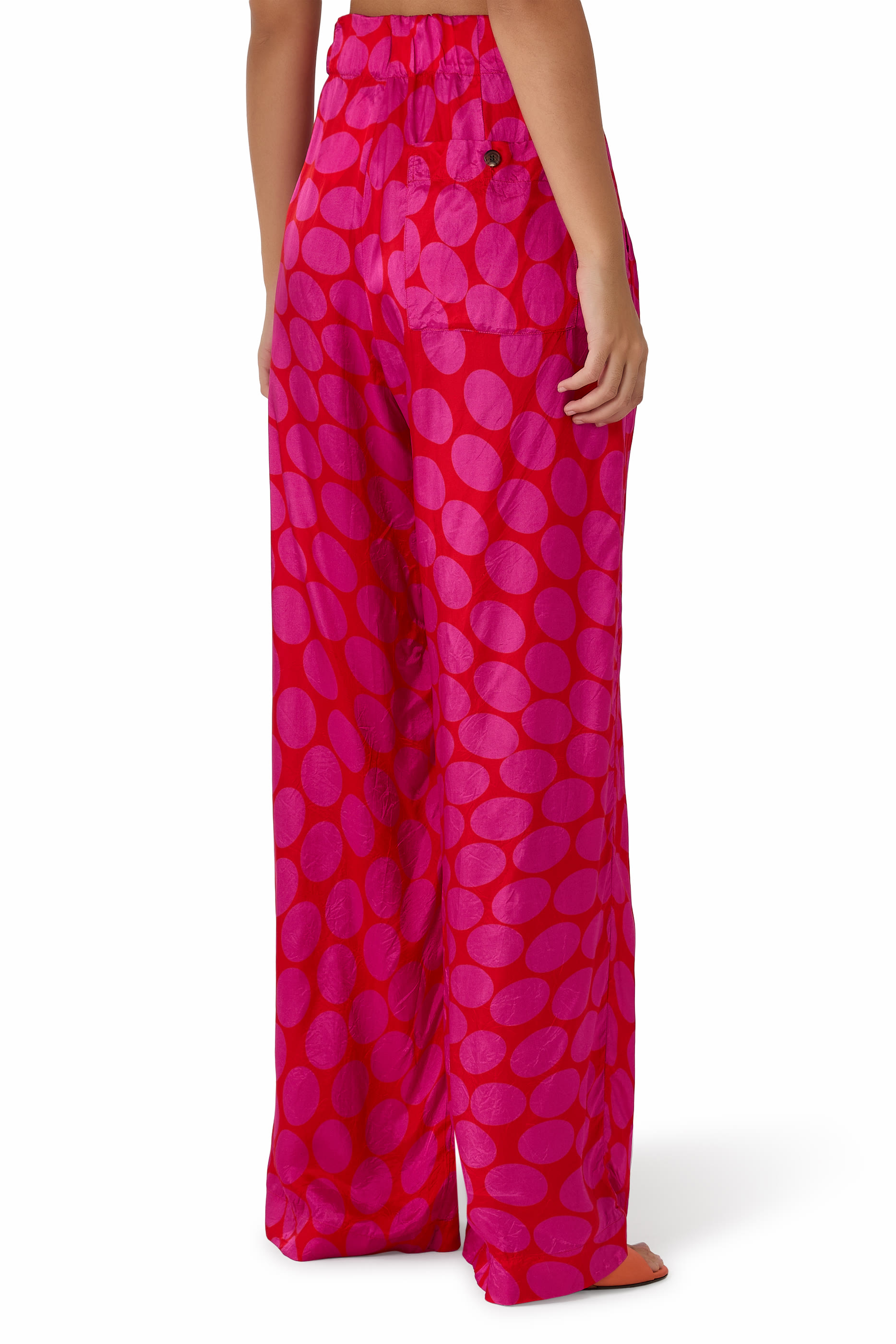 Ellipses Print Wide-Leg Elasticated Pants