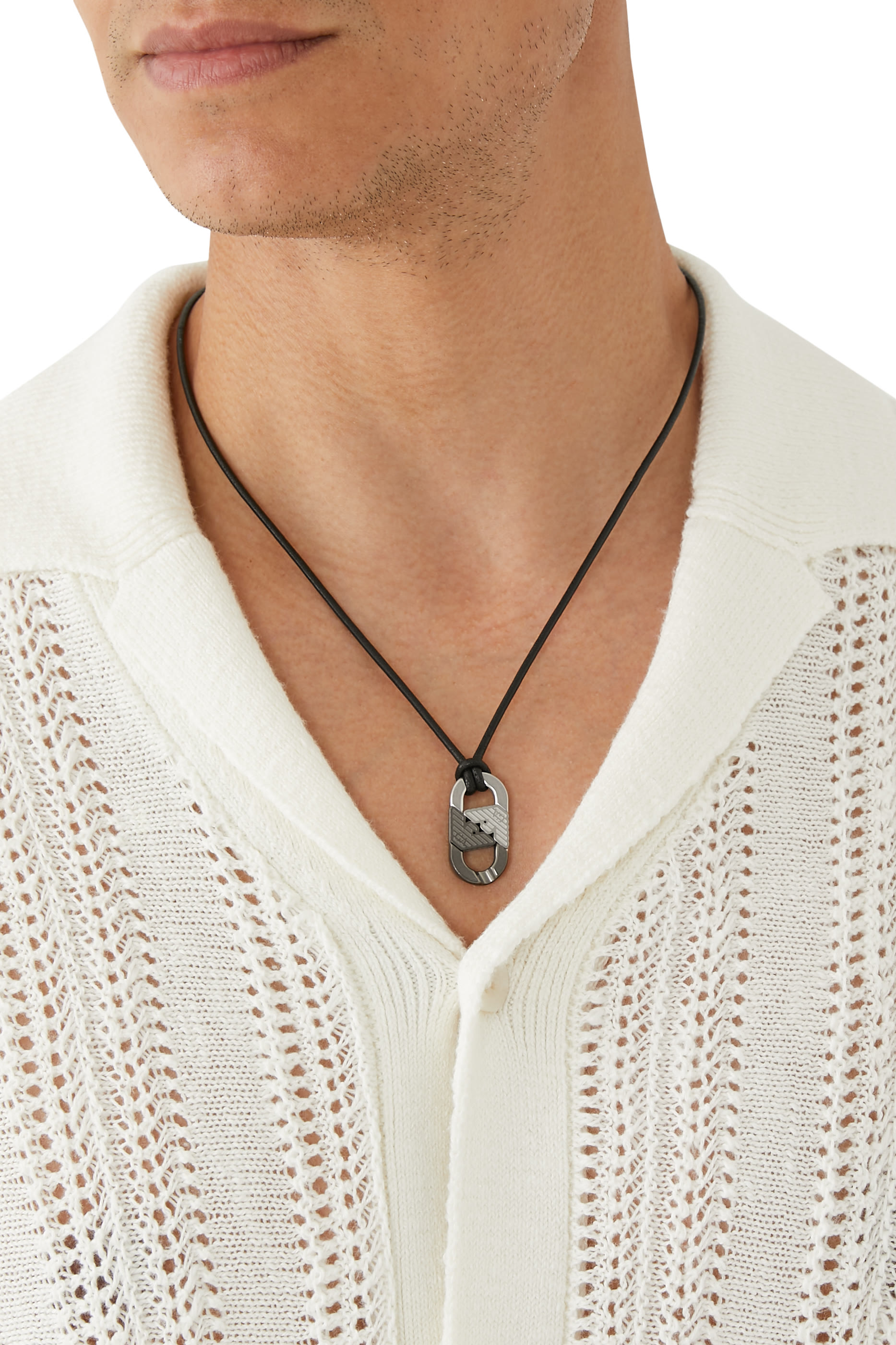 Eagle Logo Necklace, Leather