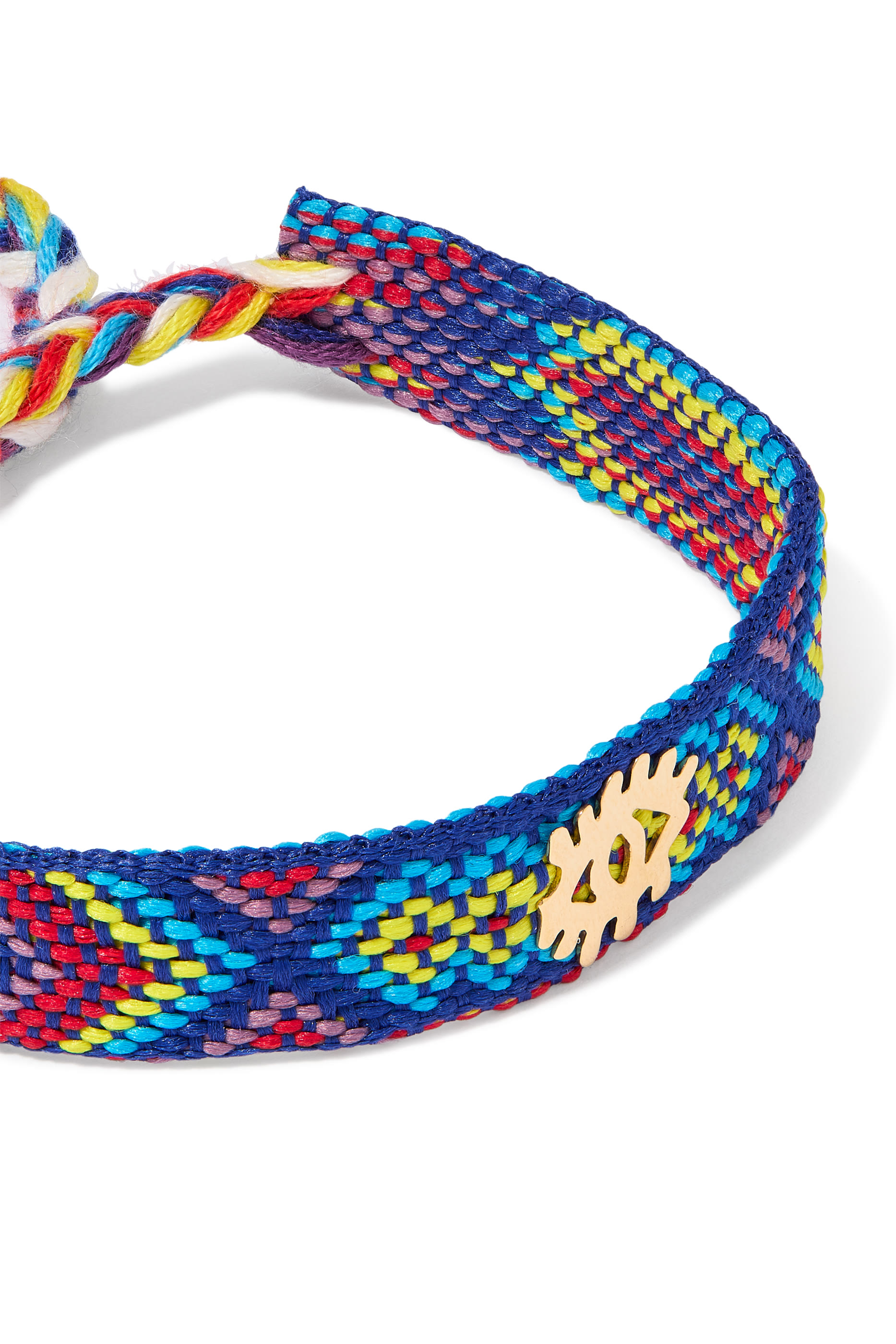 Ya Ein Evil Eye Woven Bracelet, Fabric & 18k Yellow Gold