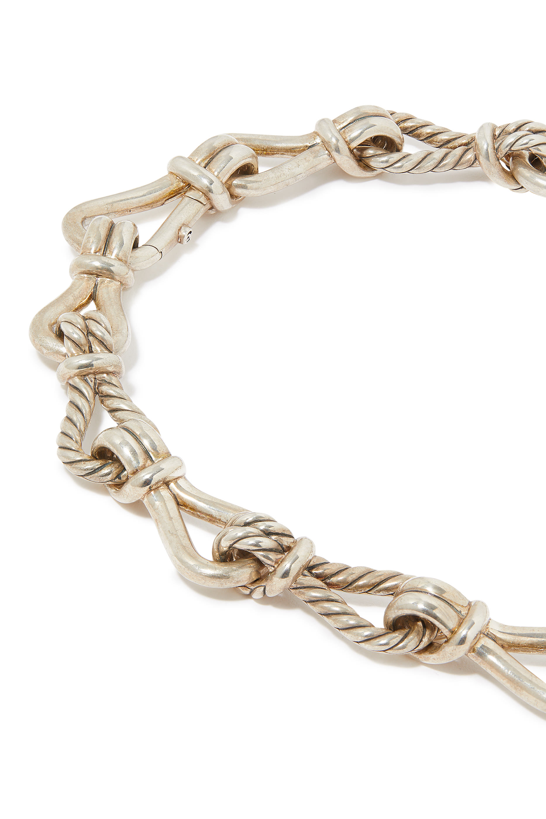 Thoroughbred Loop 18in Chain Link Necklace, 18k Yellow Gold & Sterling Silver