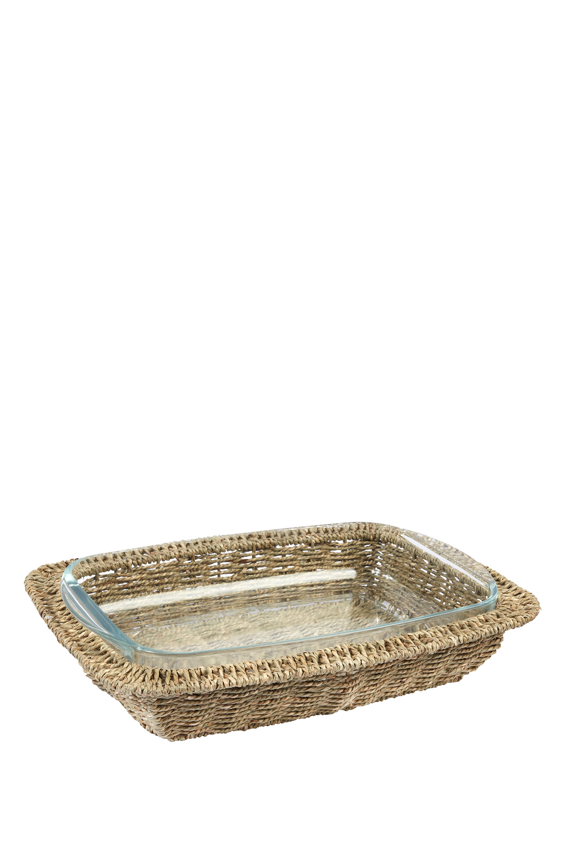 Glass and Seagrass Medium Oven Dish