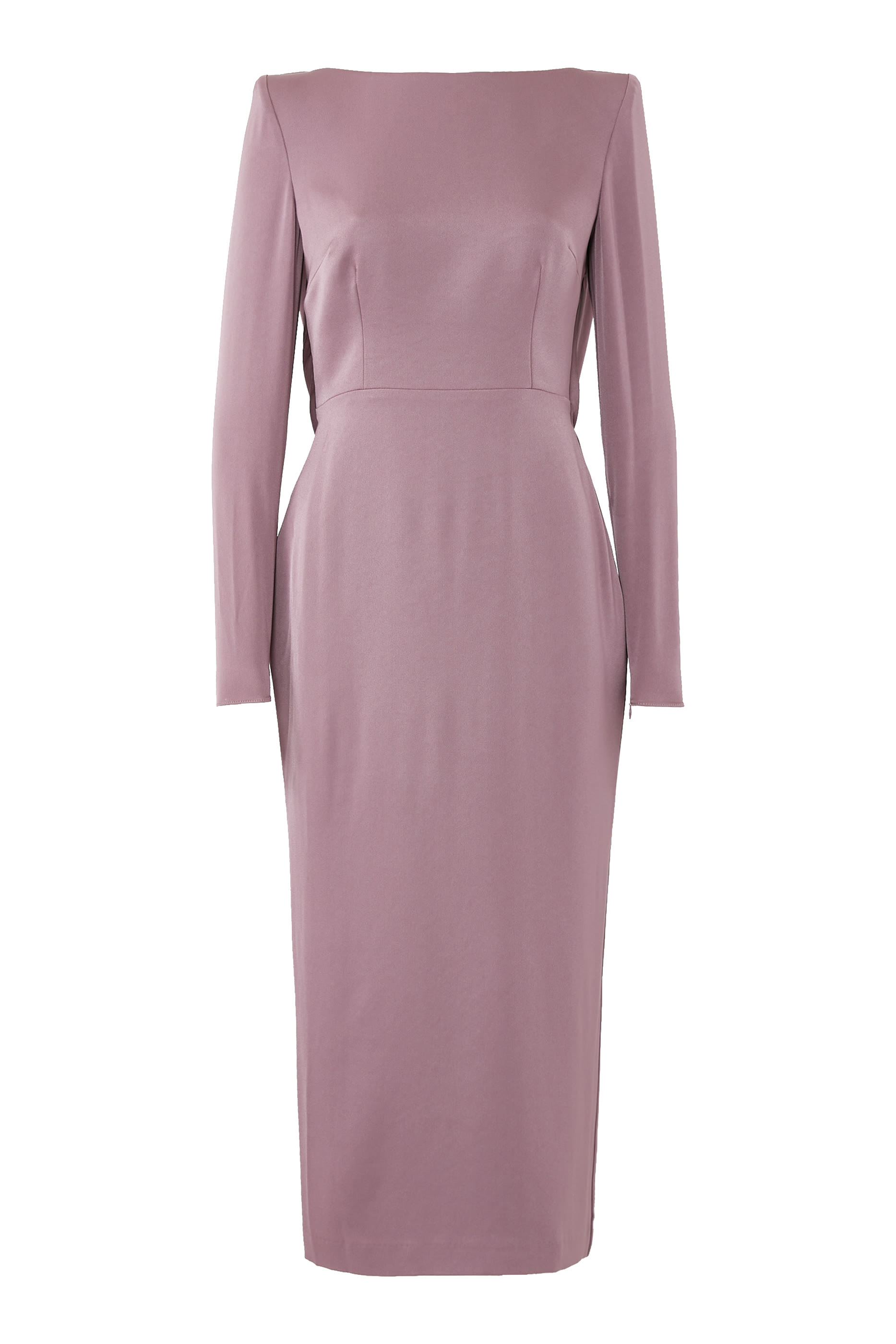 Long Sleeve Drape Back Dress